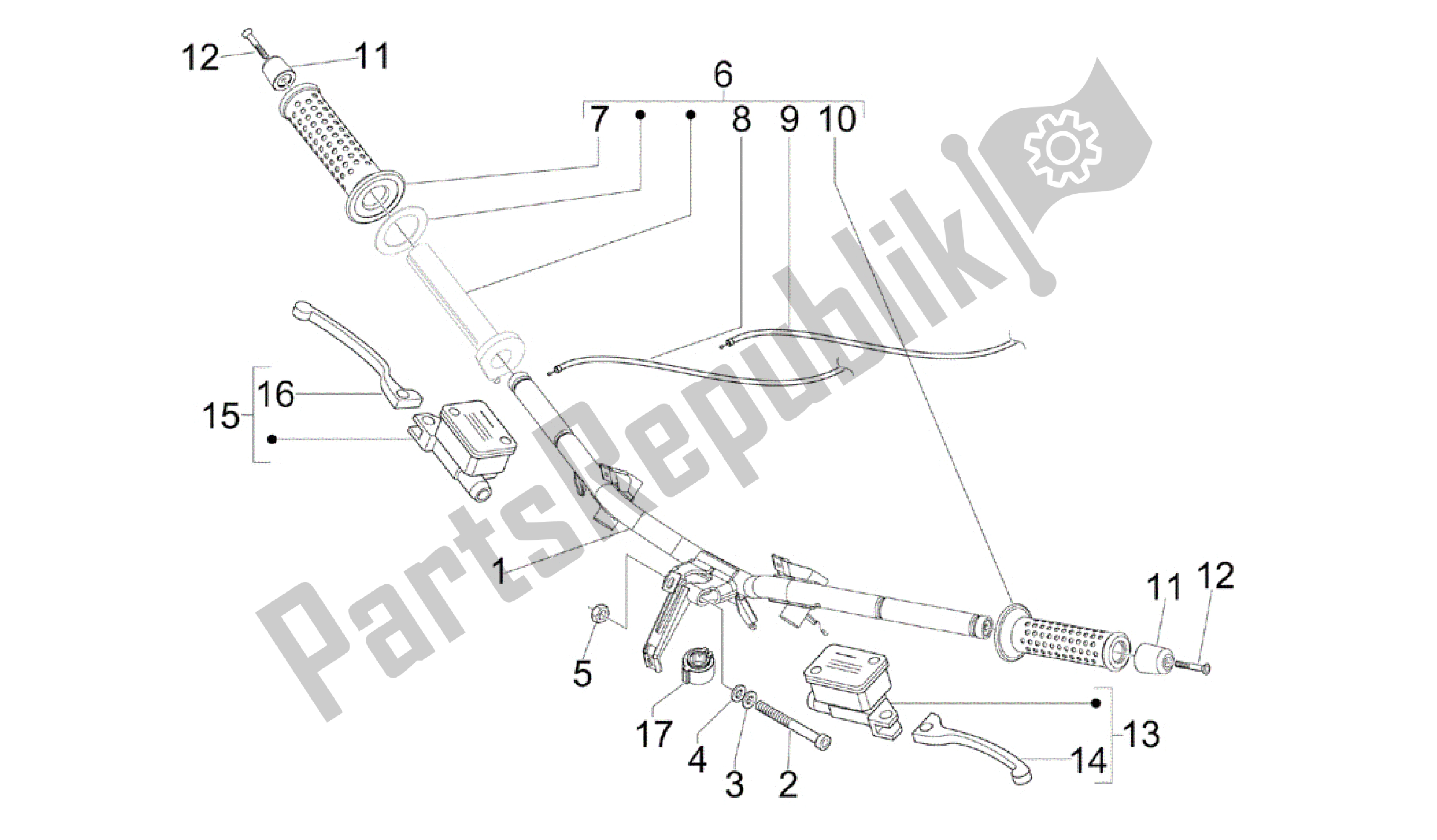 Todas las partes para Manillar - Bomba Freno de Vespa GTS 300 2011 - 2012