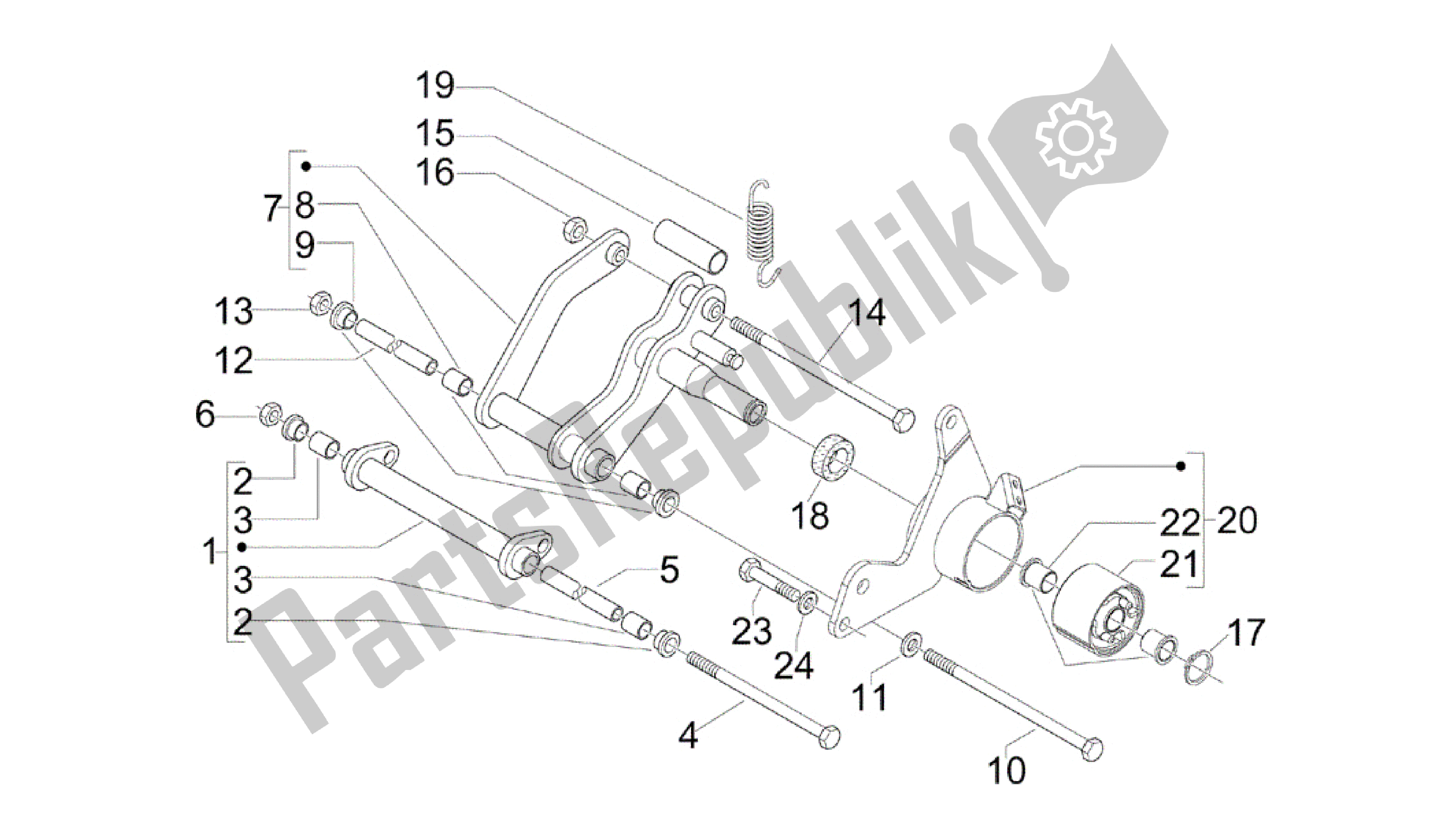 Toutes les pièces pour le Brazo Oscilante du Vespa GTS 300 2011 - 2012