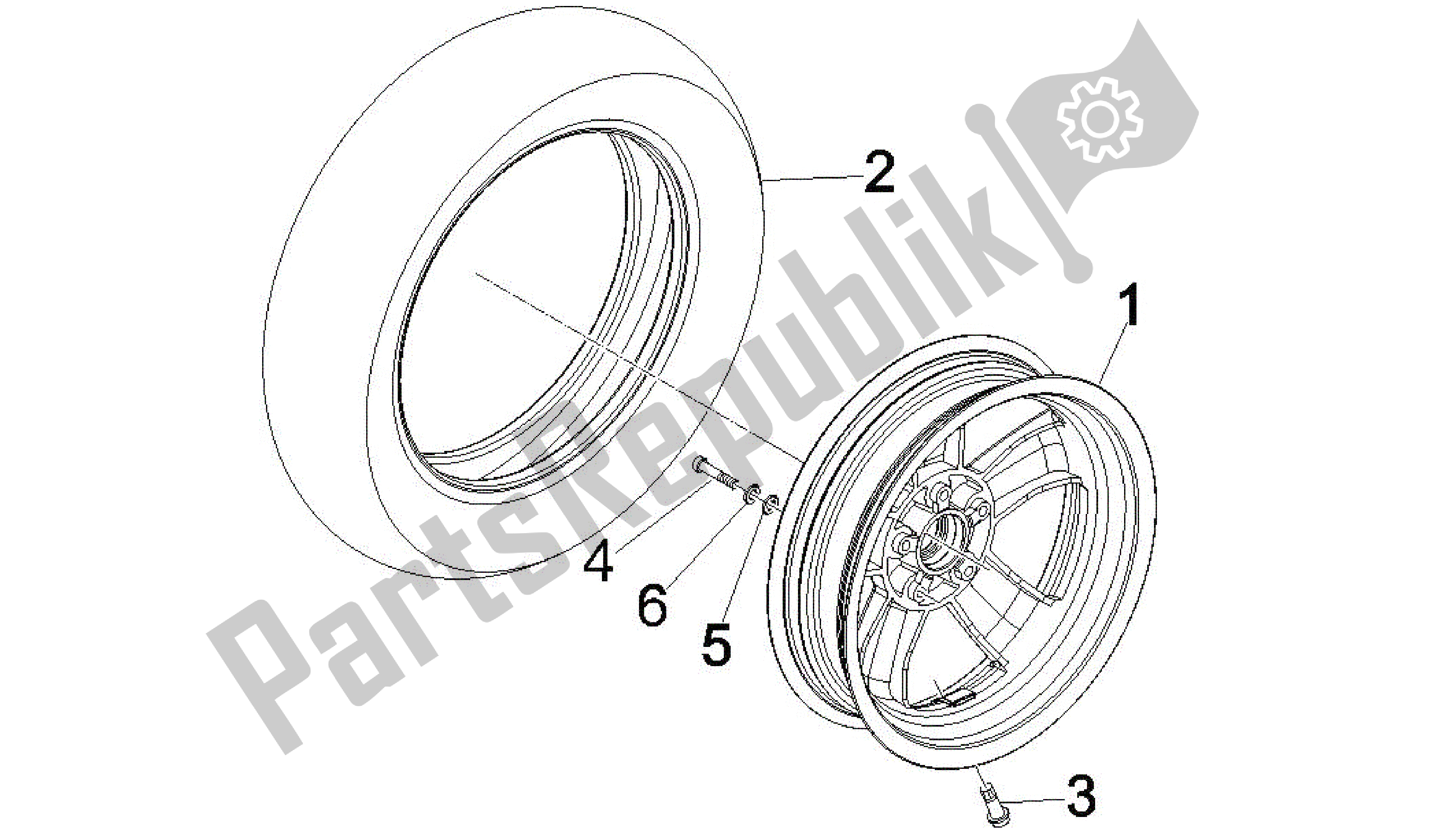 Toutes les pièces pour le Rueda Delantera du Vespa GTS 300 2011 - 2012