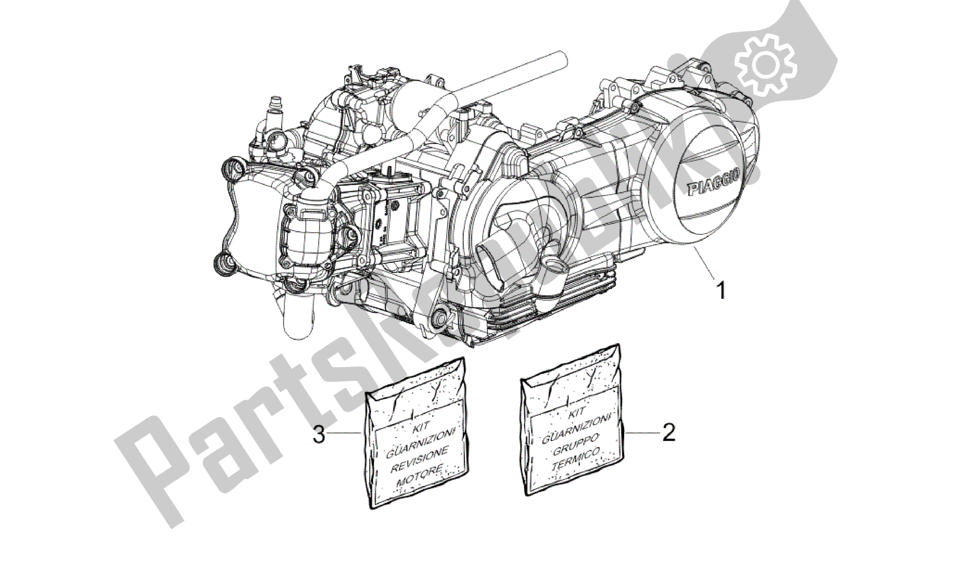 Tutte le parti per il Motore Completo del Vespa GTS 300 2008 - 2014