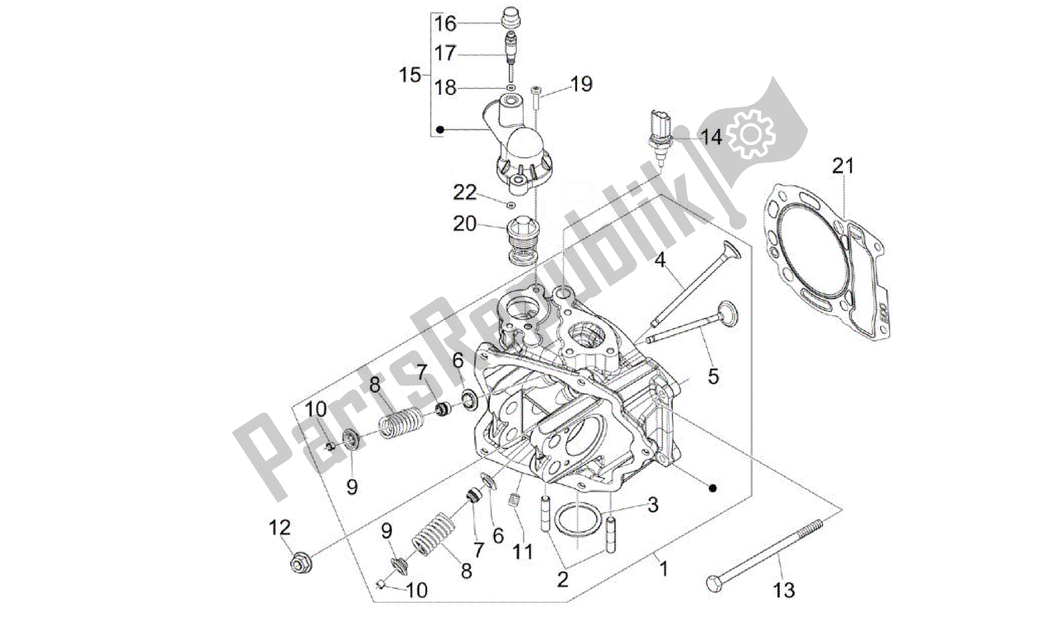 Todas las partes para Grupo Culata - Valvula de Vespa GTS 300 2008 - 2014