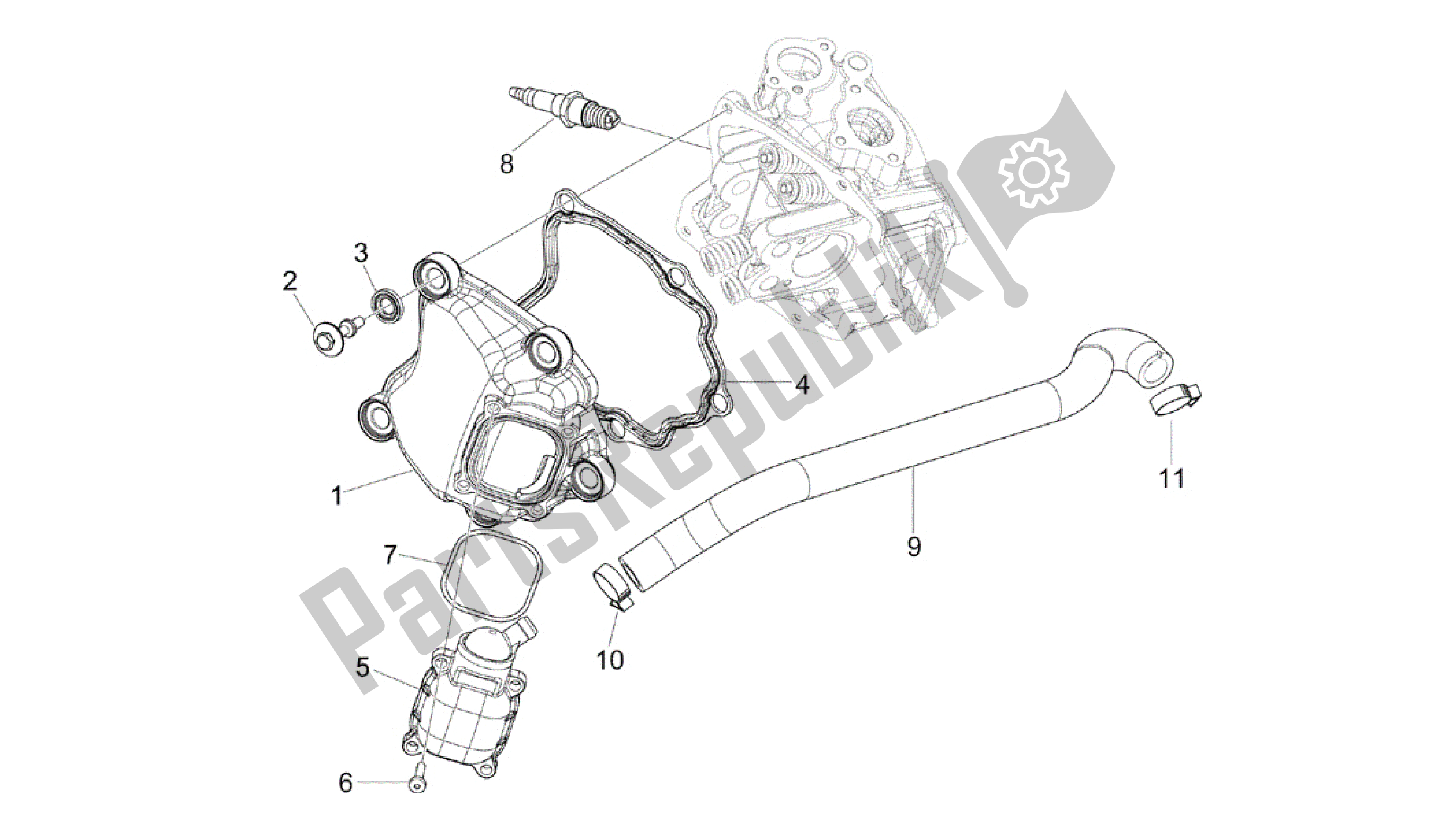 Toutes les pièces pour le Tapa Culata du Vespa GTS 300 2008 - 2014