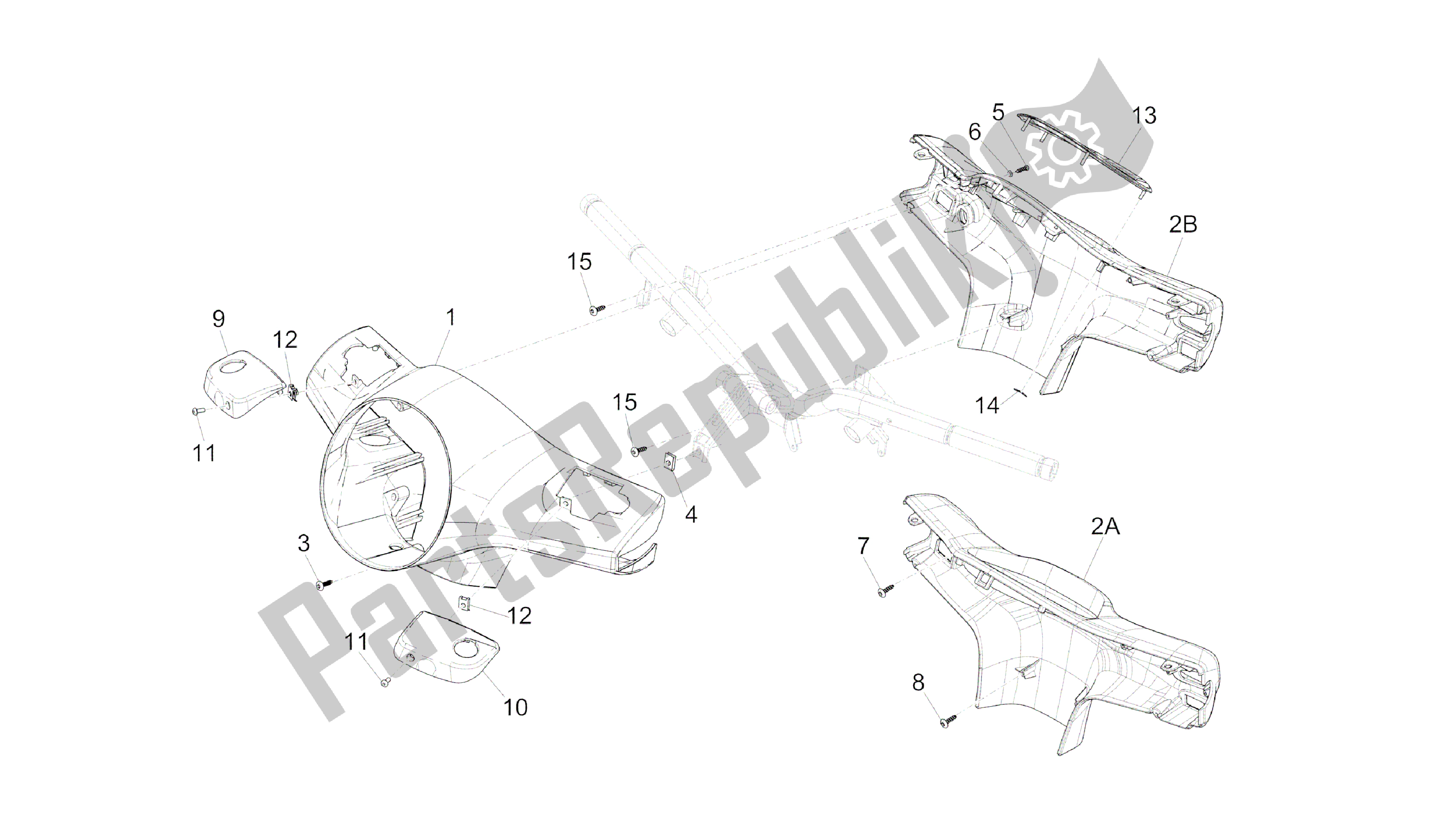 Todas las partes para Coberturas Manillar de Vespa GTS 300 2008 - 2014
