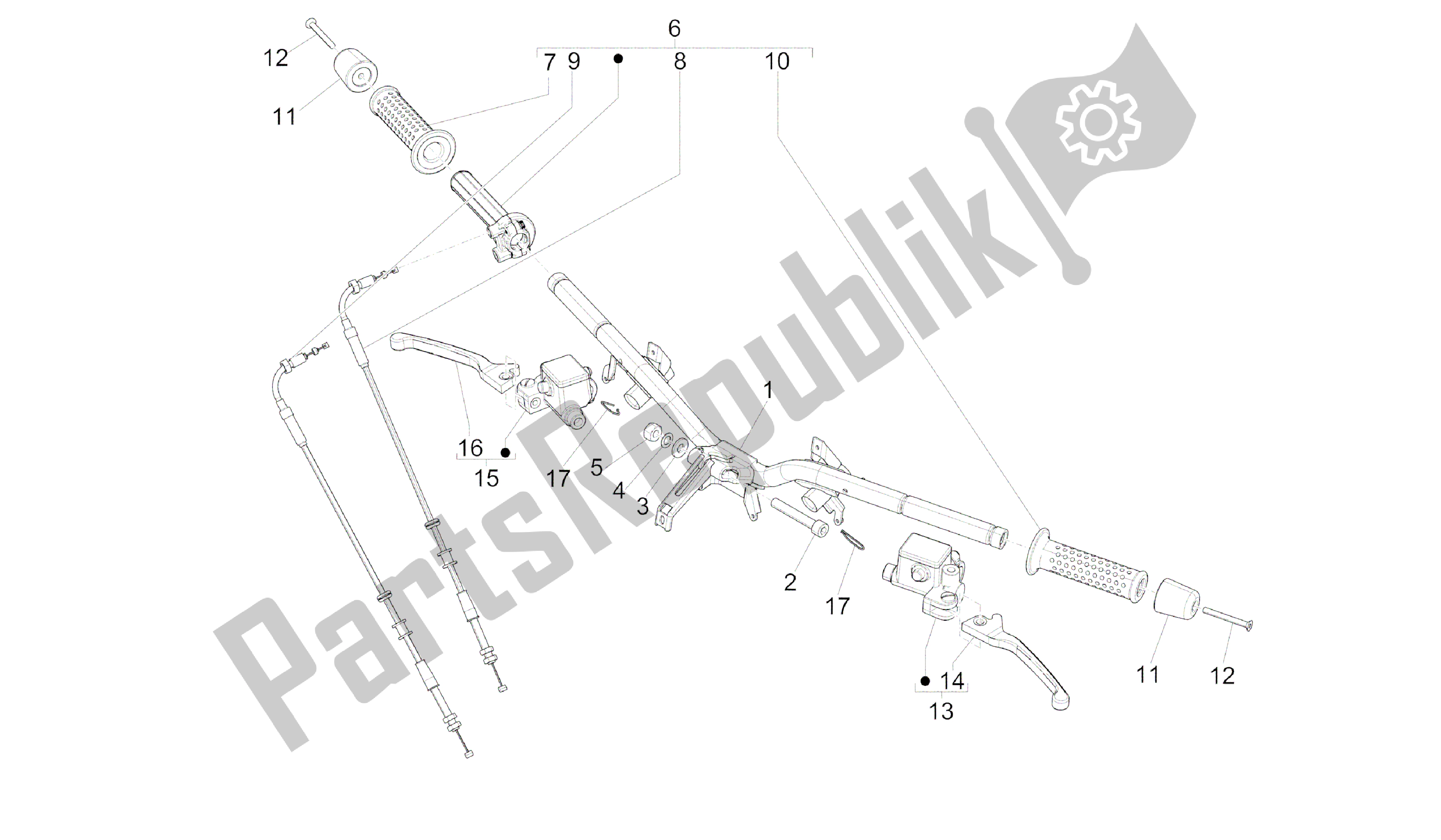 Alle onderdelen voor de Manillar - Bomba Freno van de Vespa GTS 300 2008 - 2014