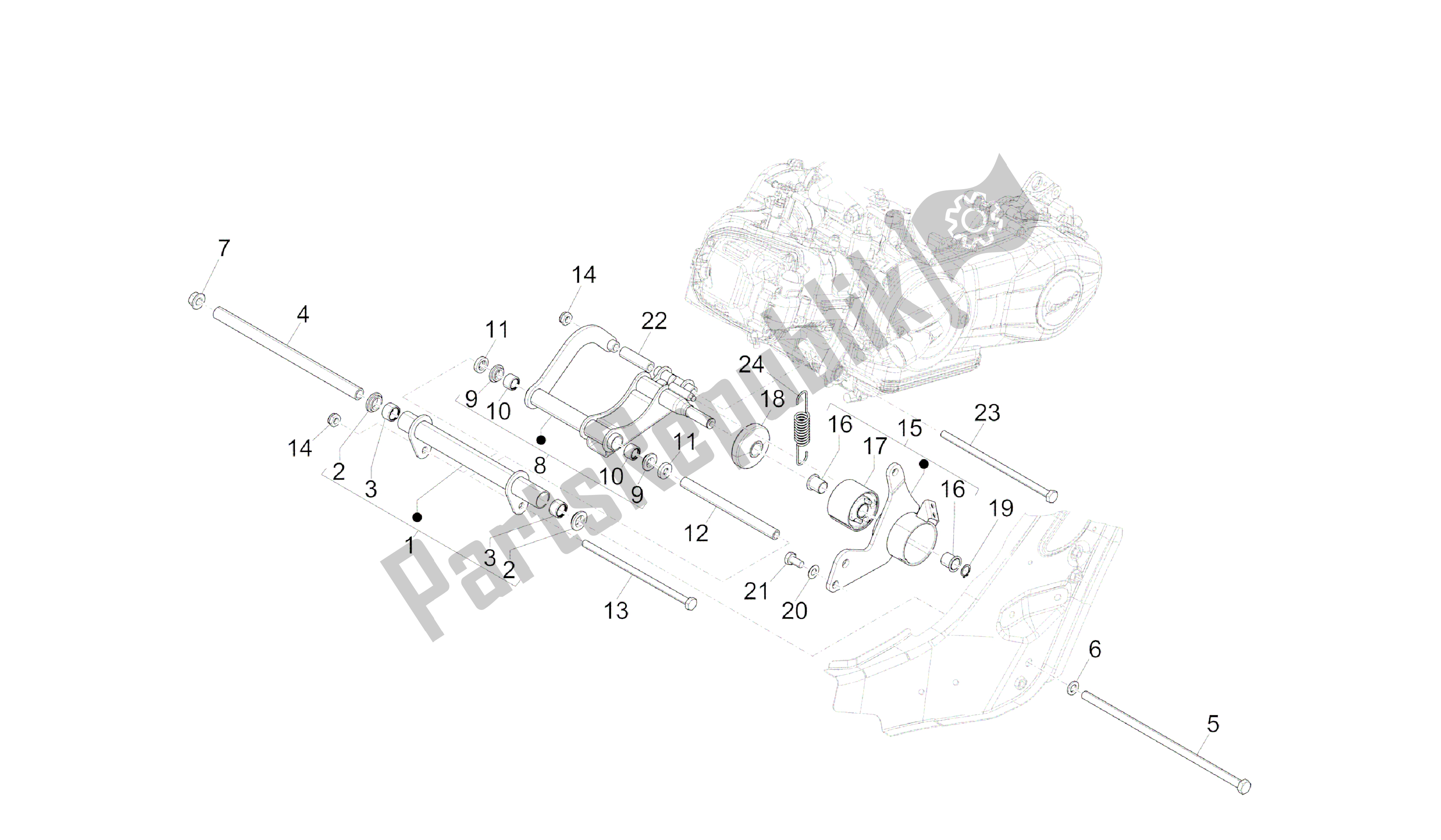 Todas las partes para Brazo Oscilante de Vespa GTS 300 2008 - 2014