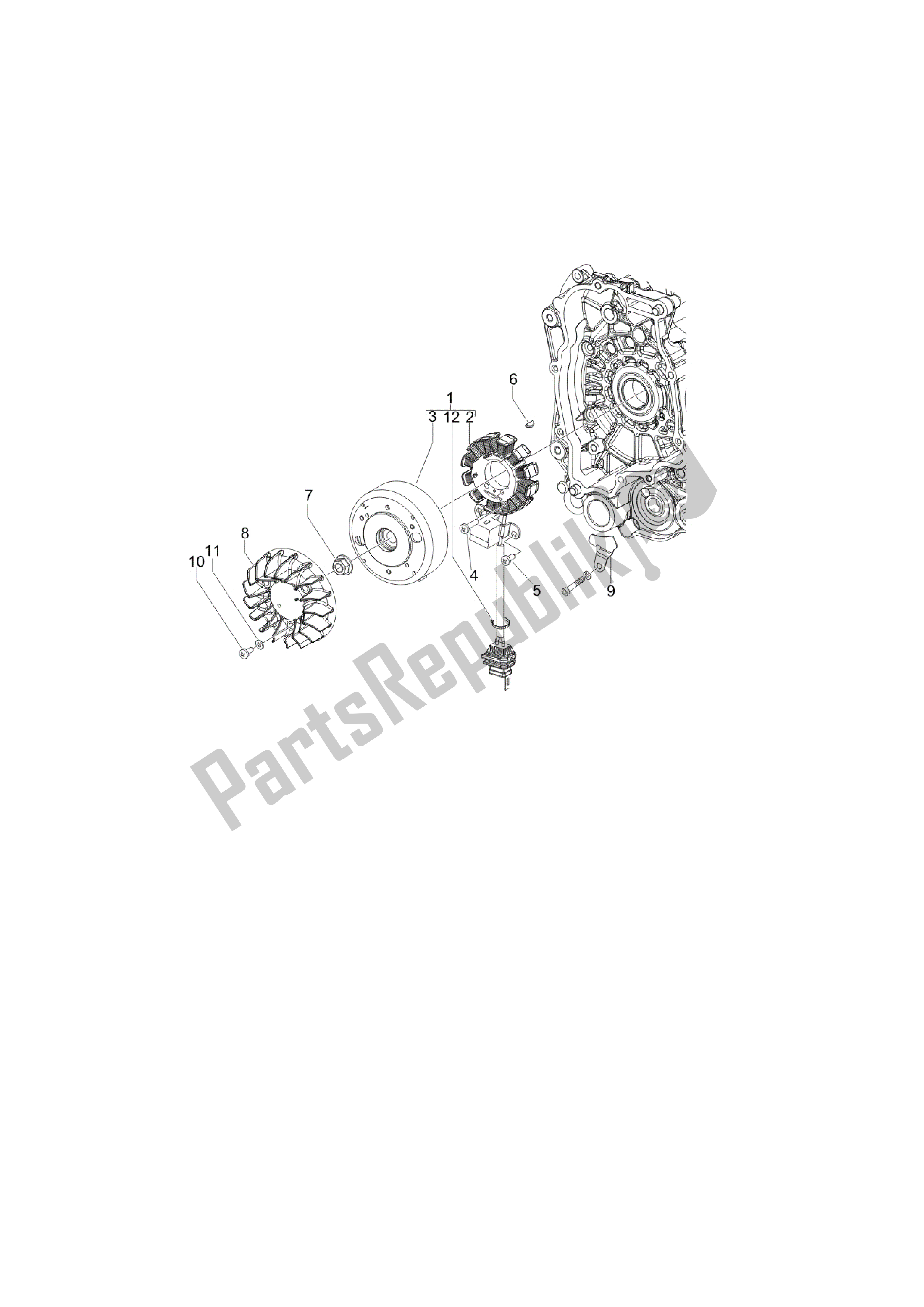 Tutte le parti per il Volante Magnetico del Vespa S 50 2007 - 2012