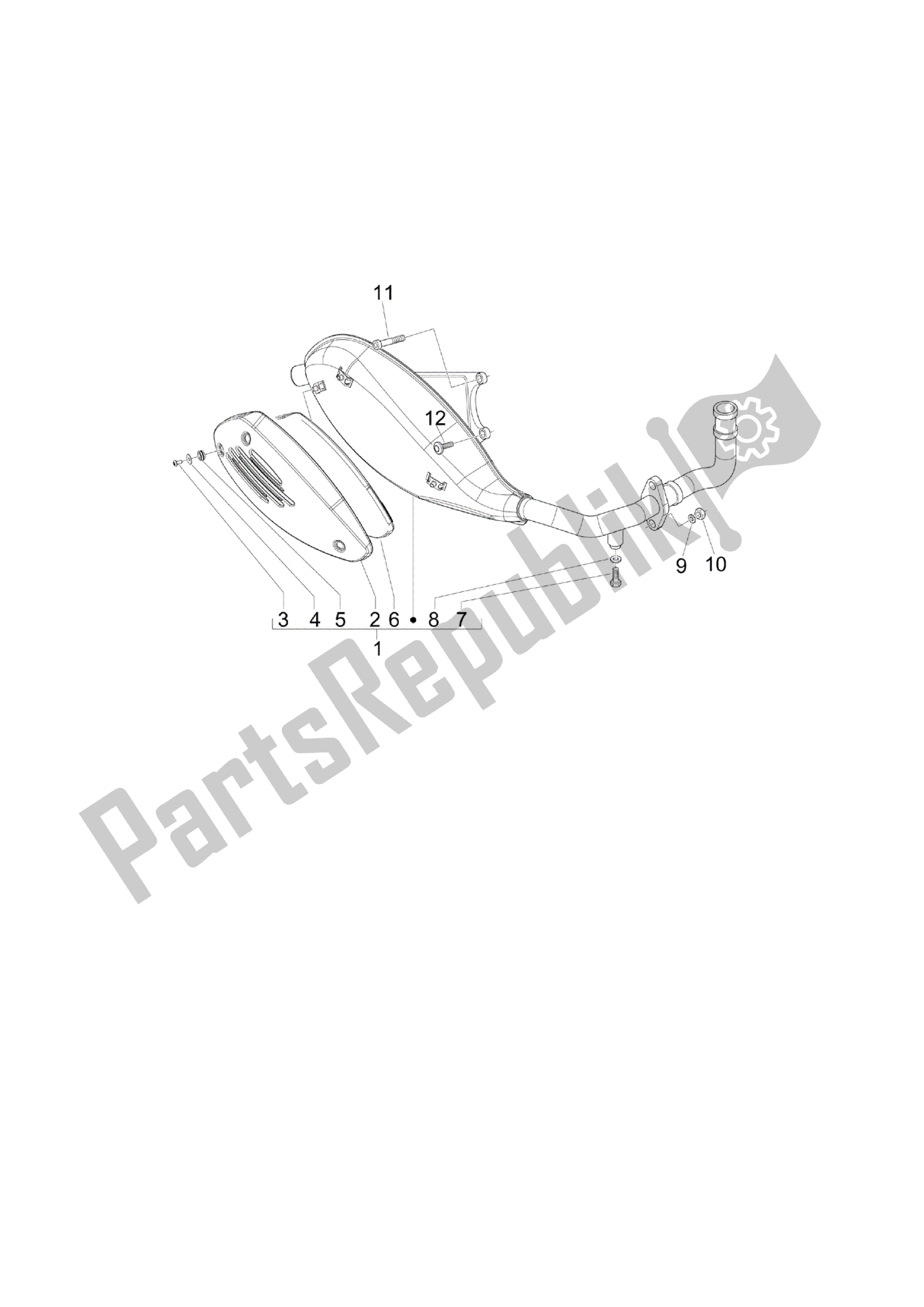 Todas las partes para Silenciador de Vespa S 50 2007 - 2012