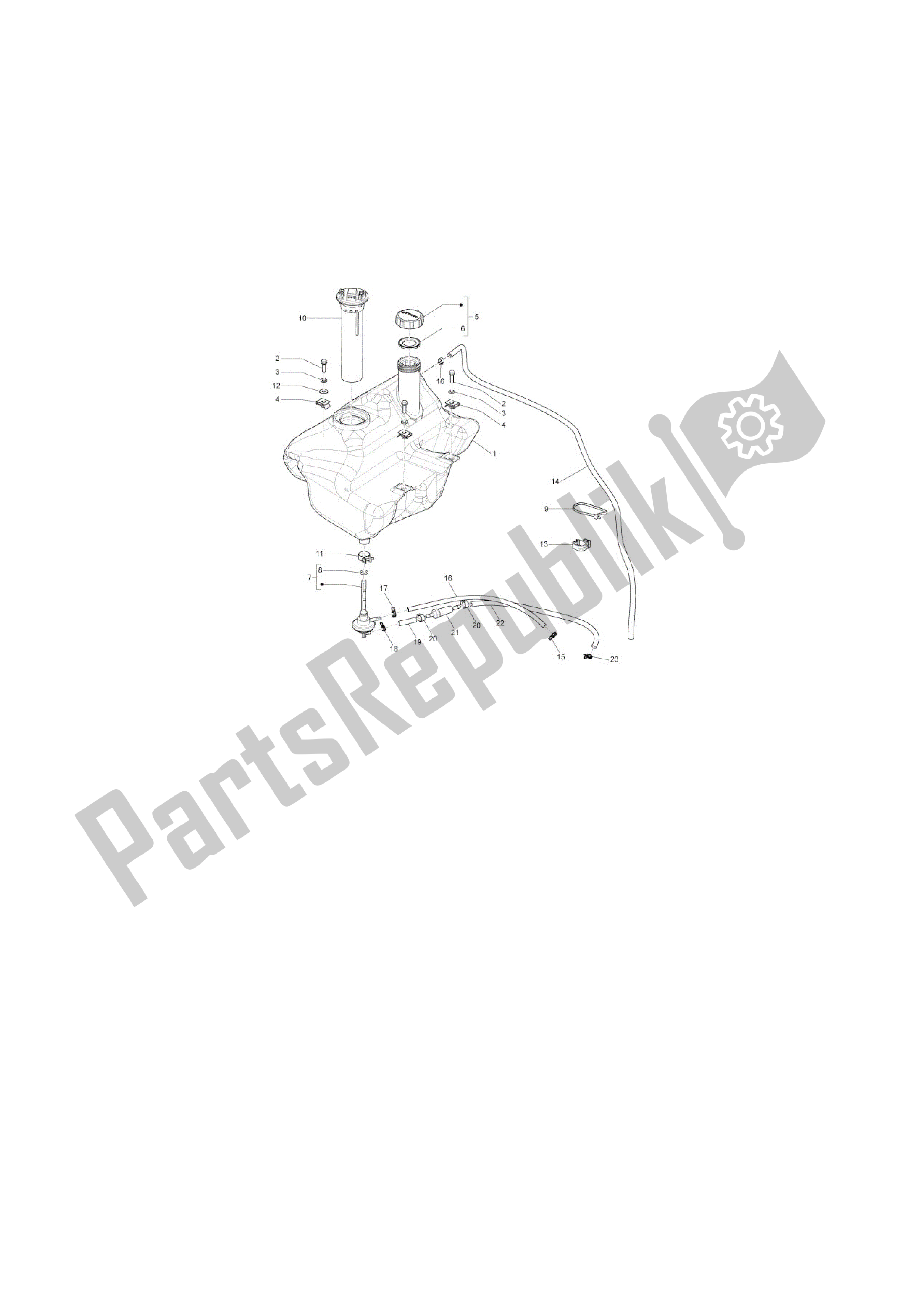 All parts for the Depósito Carburante of the Vespa S 50 2007 - 2012