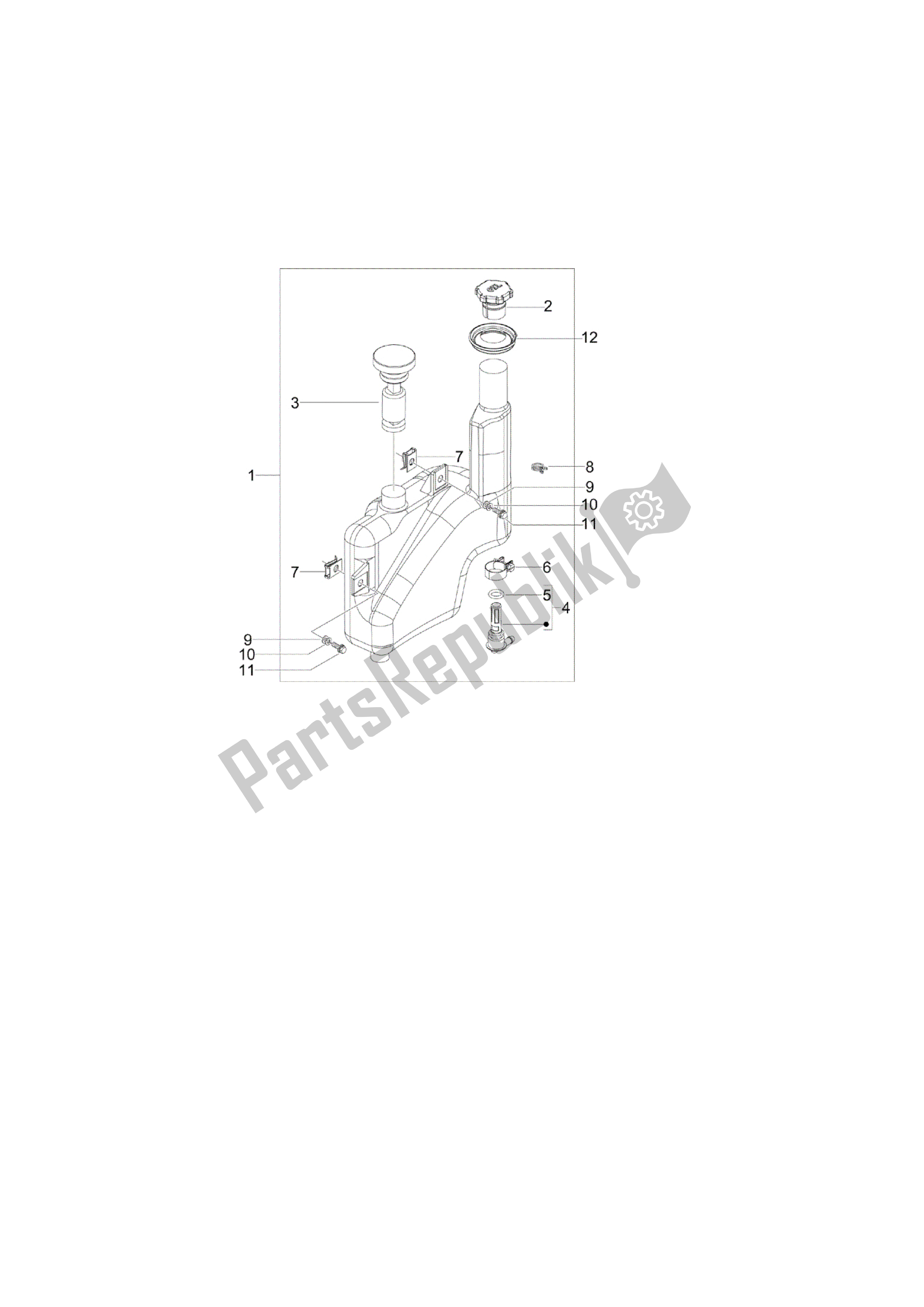 Tutte le parti per il Deposito Aceite del Vespa S 50 2007 - 2012