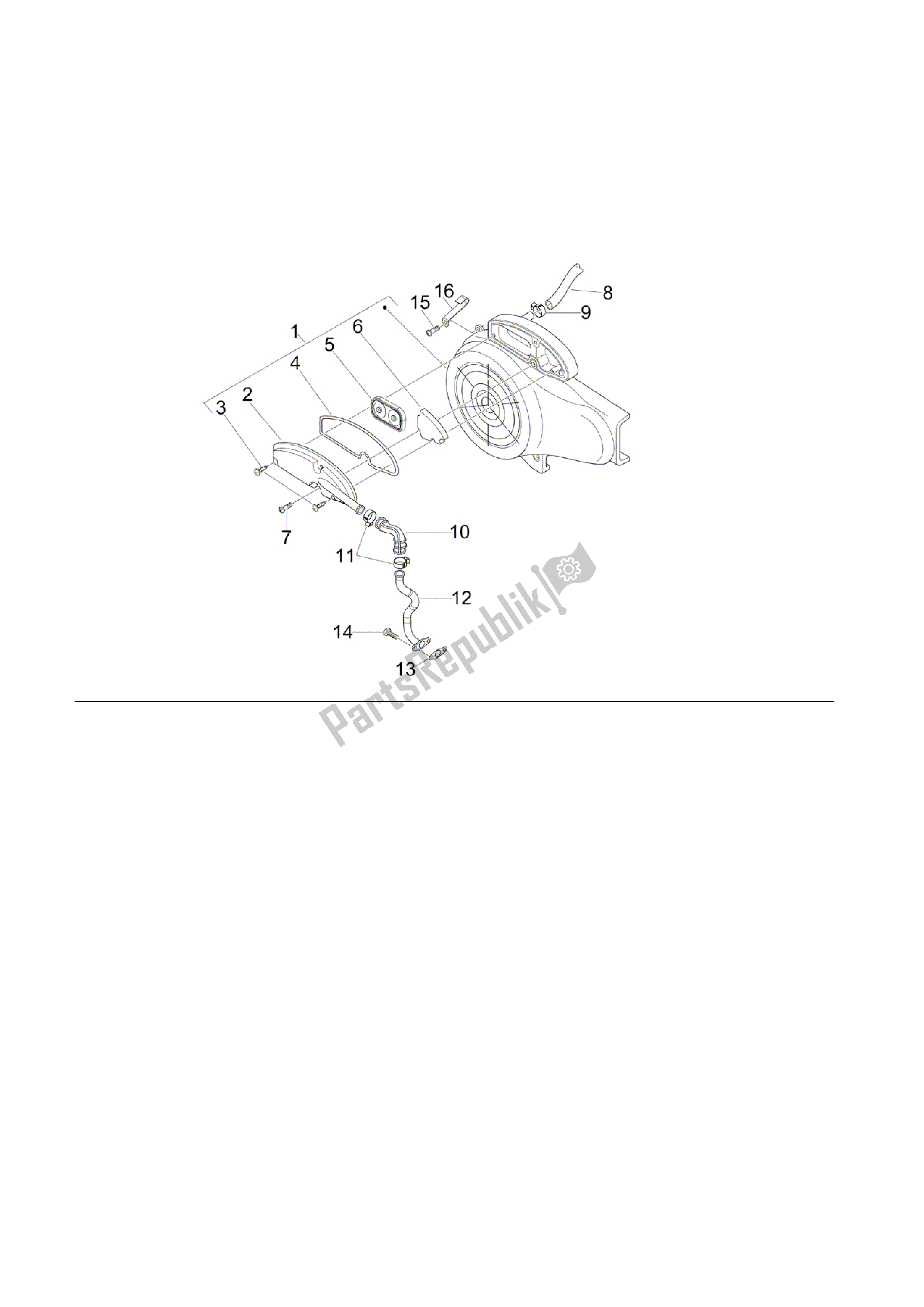 Todas as partes de Caja Aire Secundario do Vespa S 50 2008 - 2012