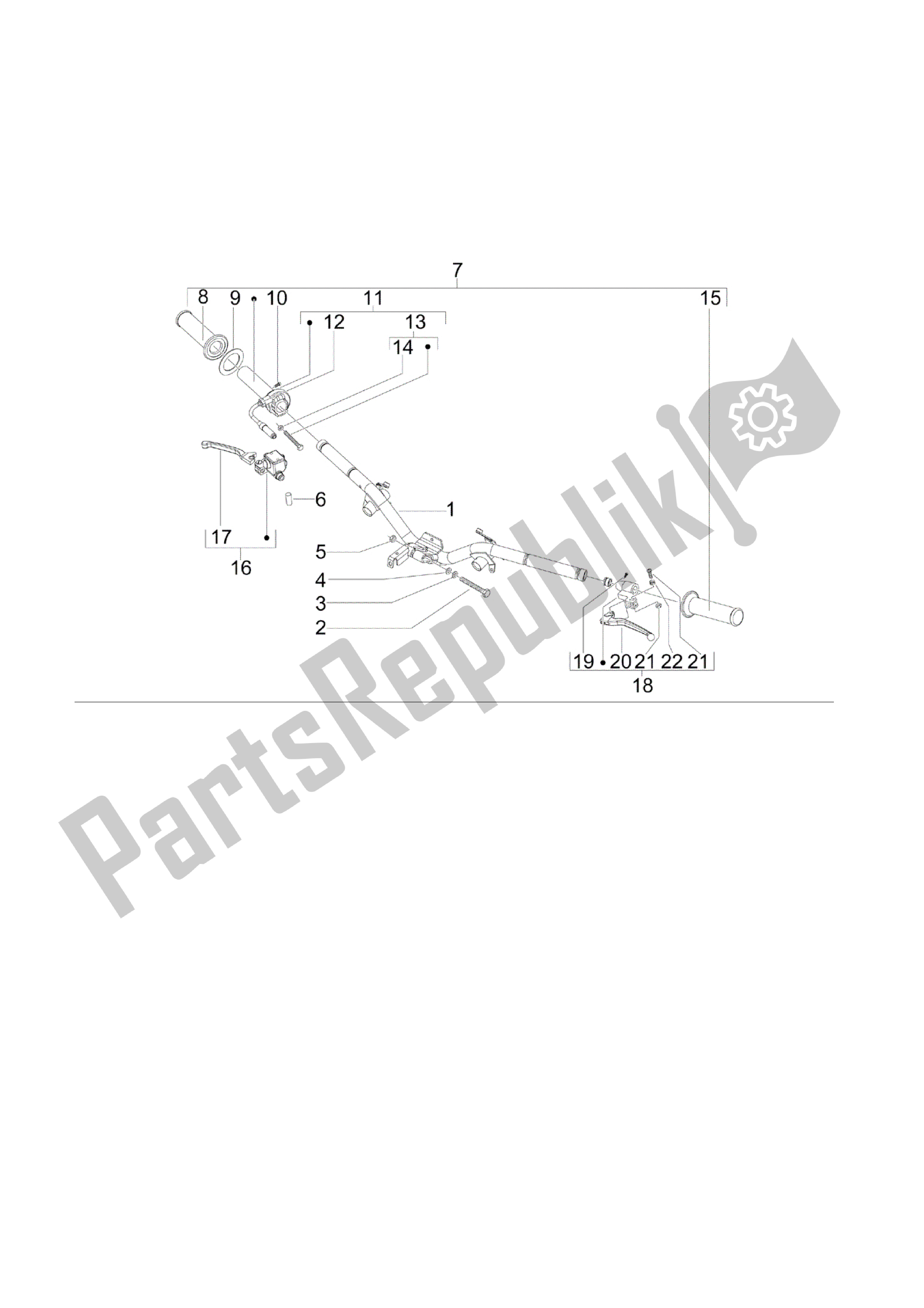 Tutte le parti per il Manillar - Bomba Freno del Vespa S 50 2008 - 2012