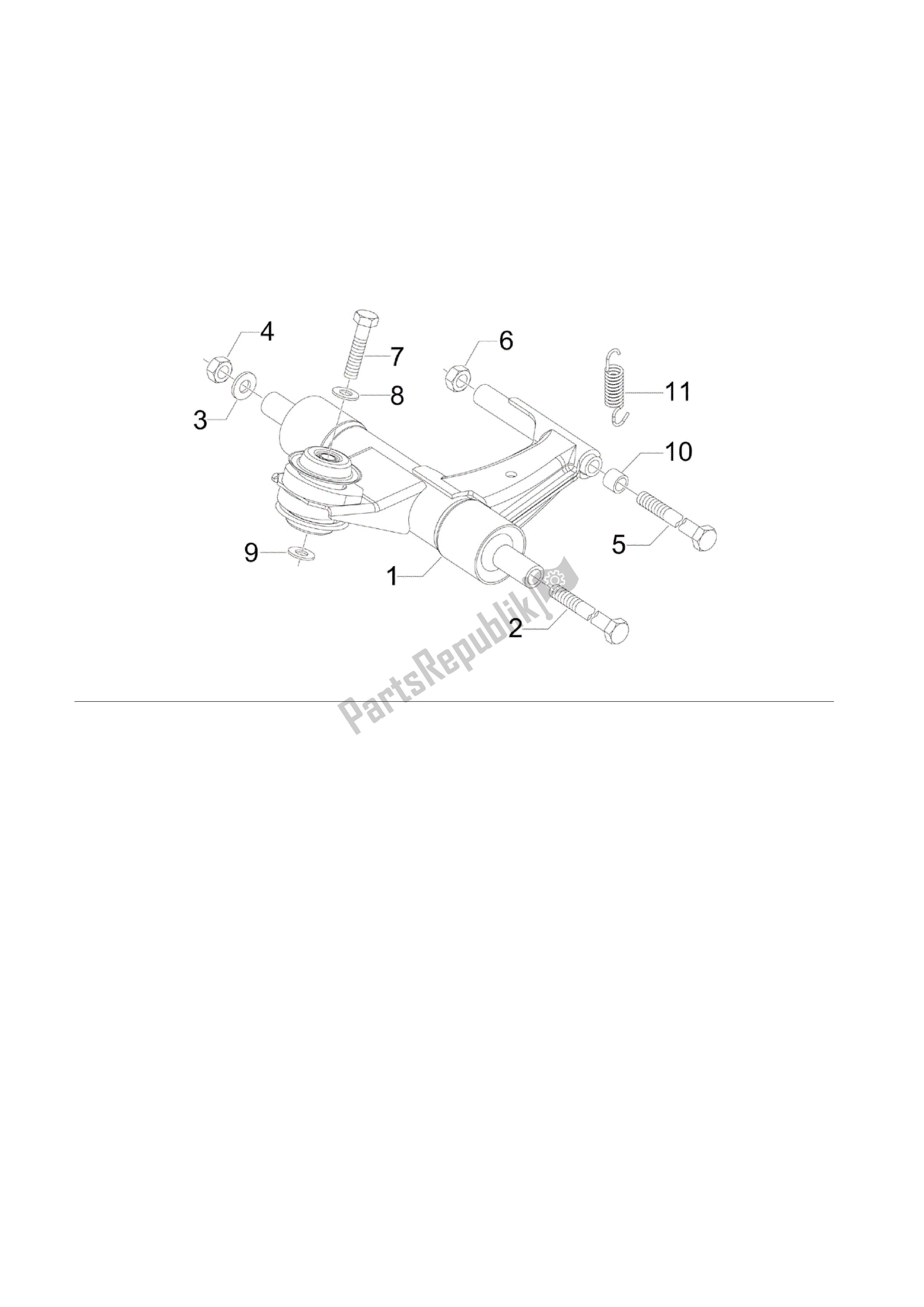 Wszystkie części do Brazo Oscilante Vespa S 50 2008 - 2012