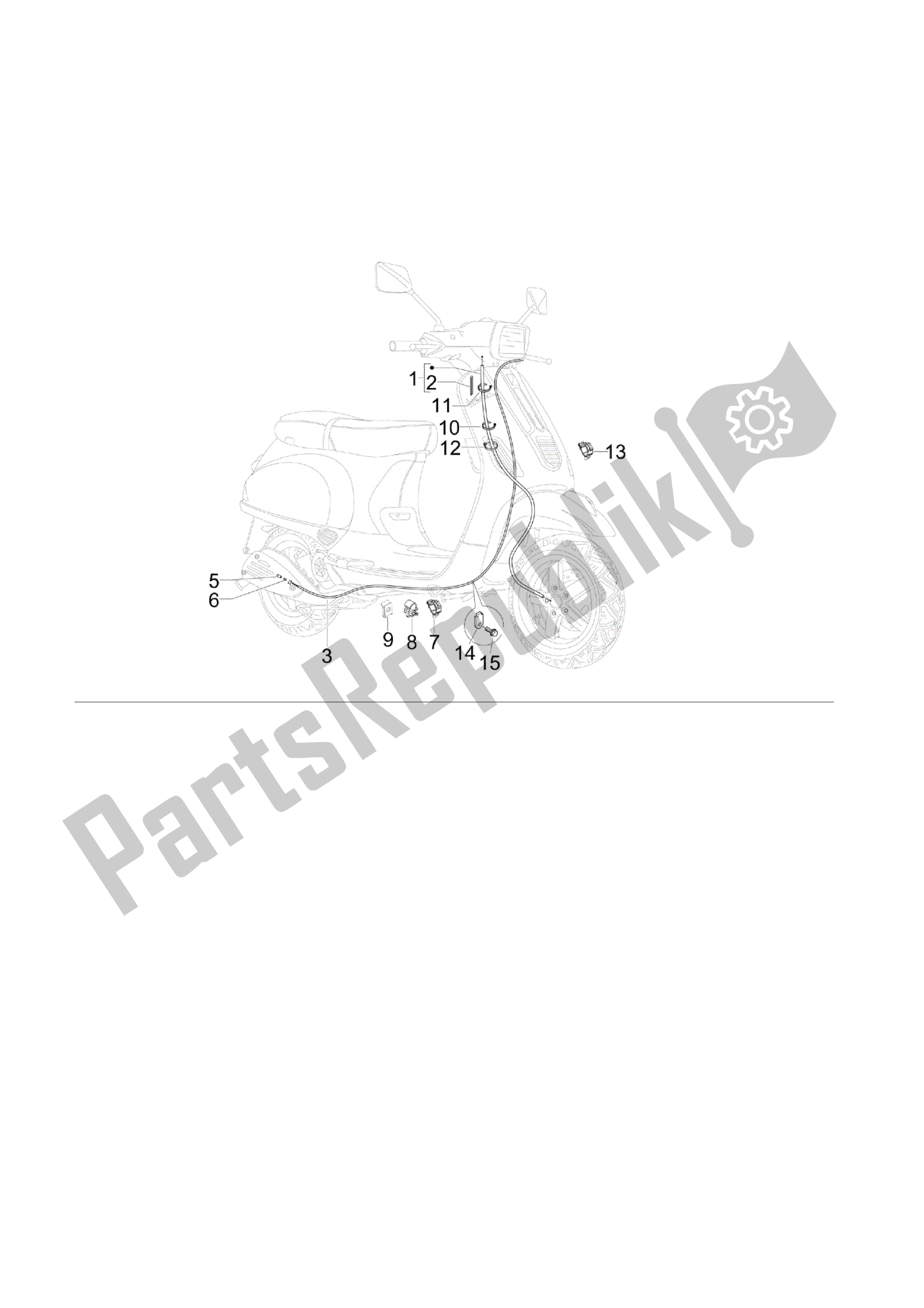 All parts for the Transmisiónes of the Vespa S 50 2008 - 2012