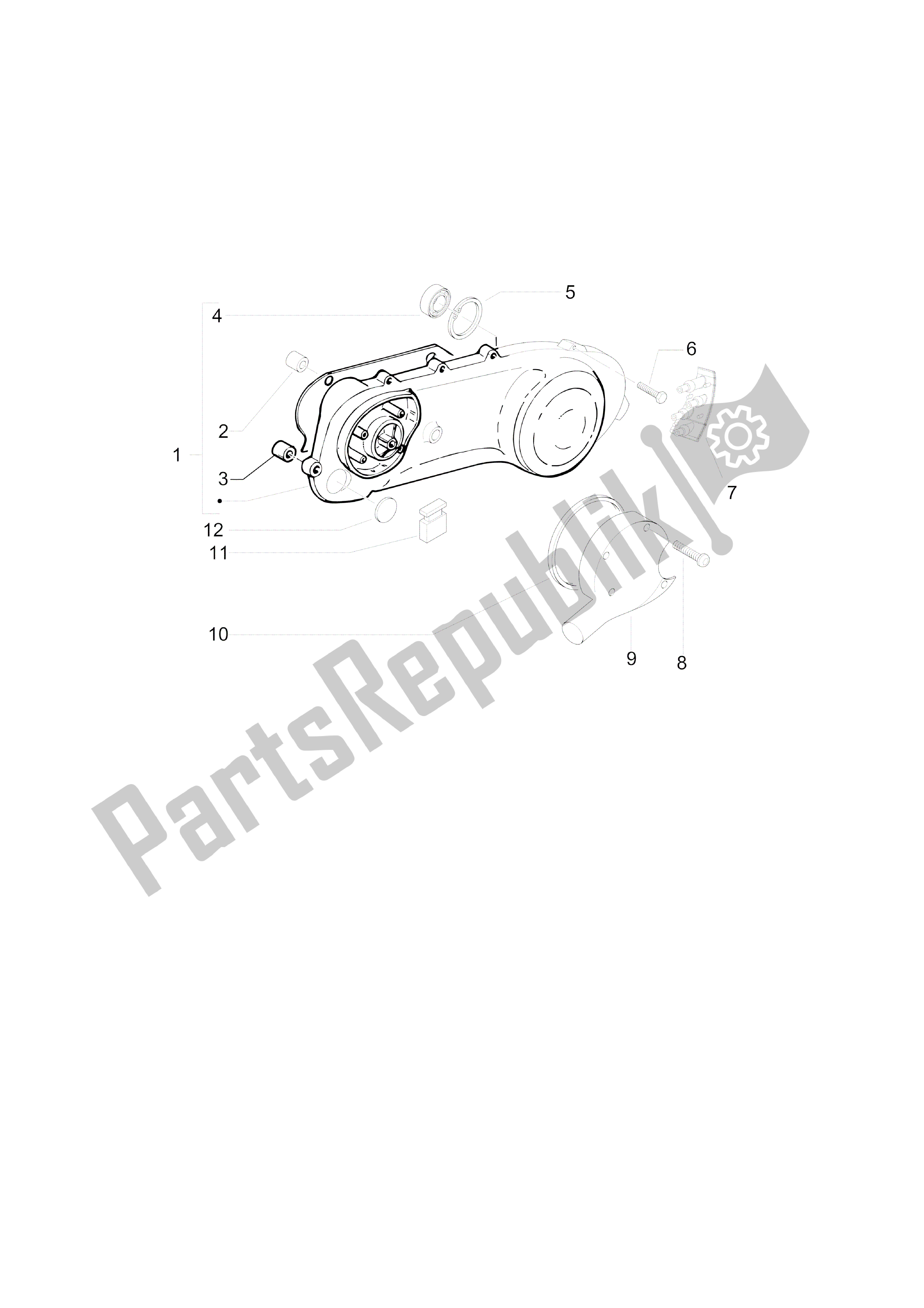 All parts for the Tapa Cárter - Refrigeracion Cárter of the Vespa Sprint 50 2014