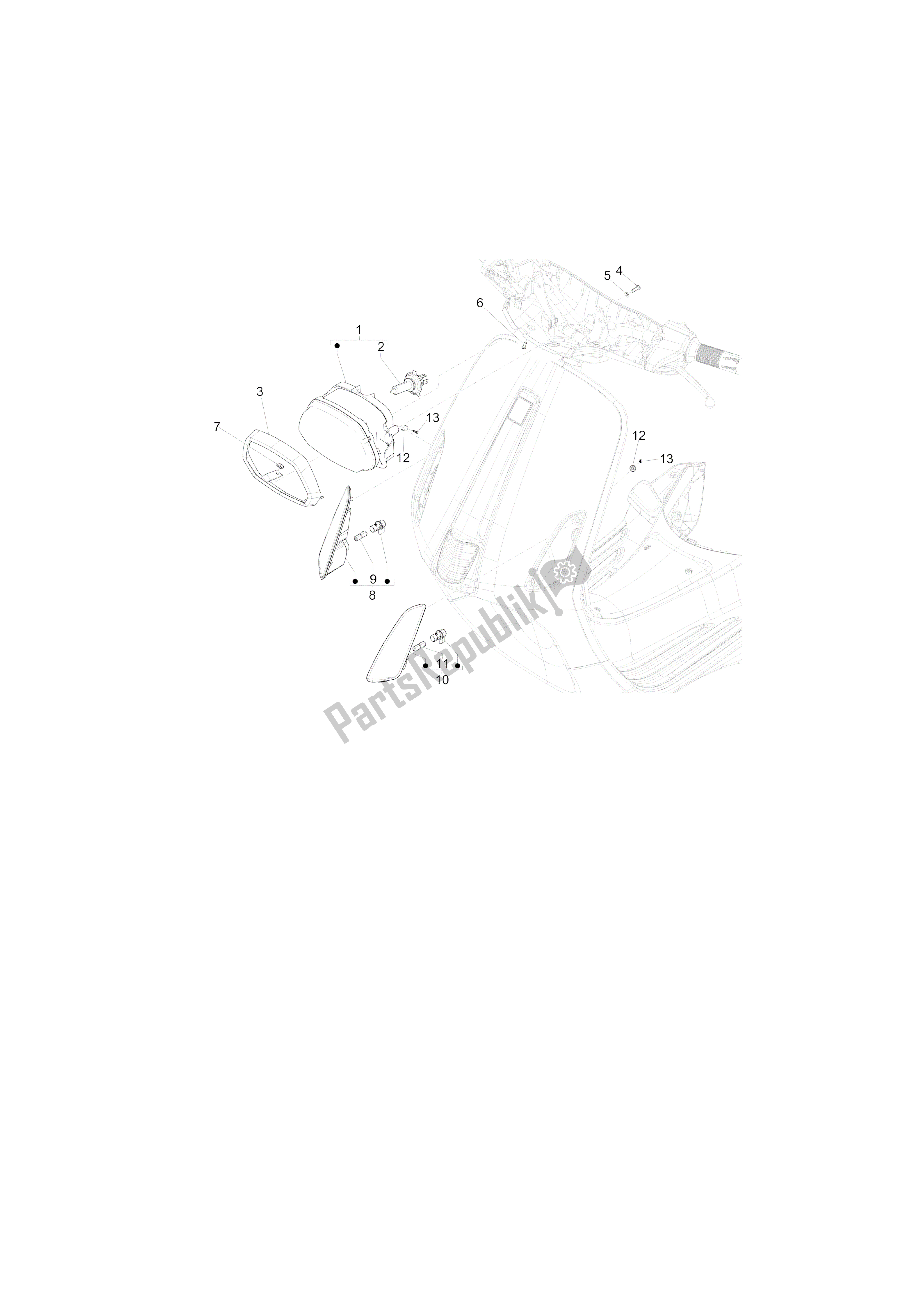 Toutes les pièces pour le Faros Delanteros - Indicadores De Dirección du Vespa Sprint 50 2014