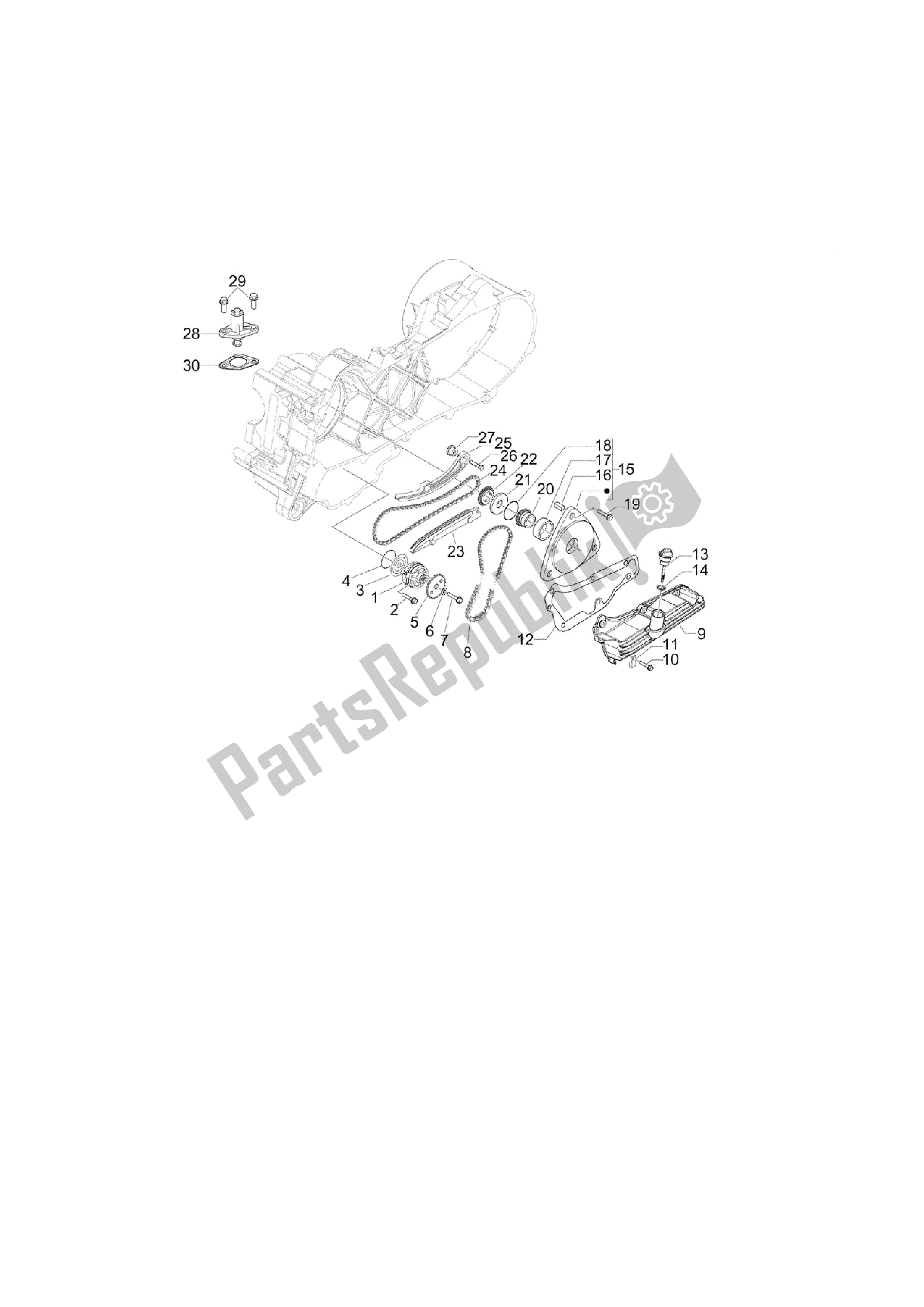 All parts for the Bomba De Aceite of the Vespa Sprint 50 2014