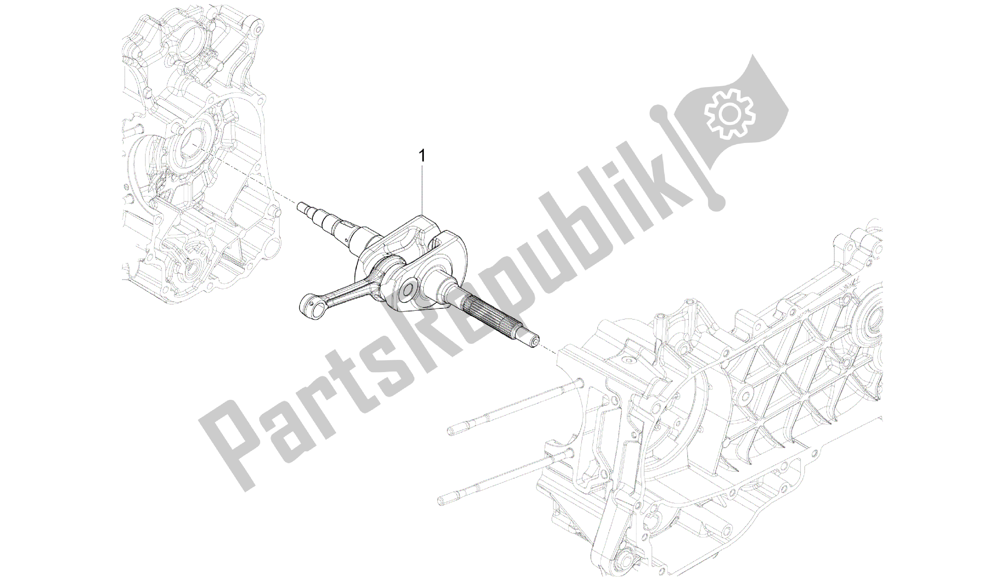 All parts for the Crankshaft of the Vespa Primavera 150 2014