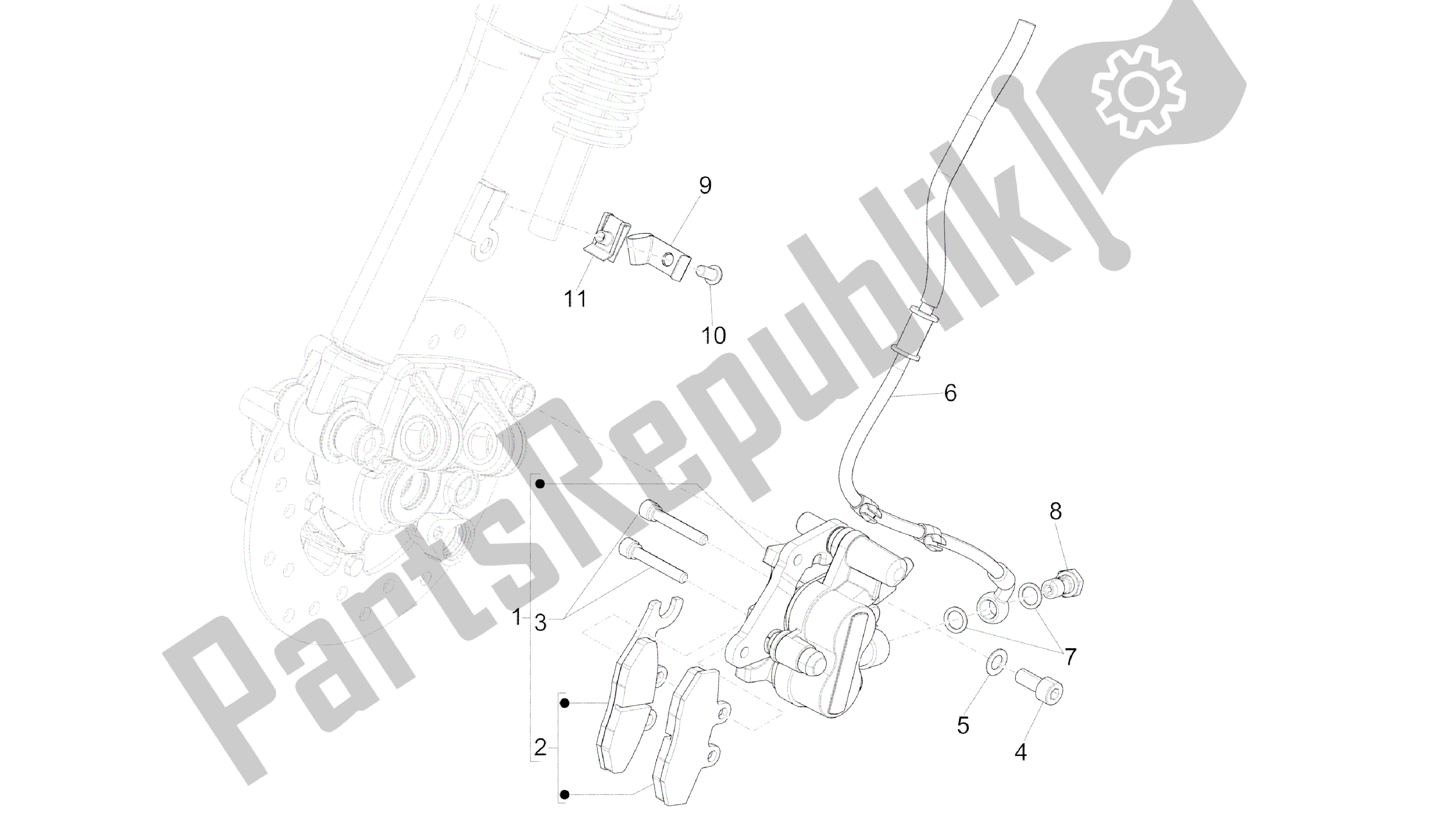 Tutte le parti per il Remleidingen: Remzadel del Vespa Primavera 150 2014