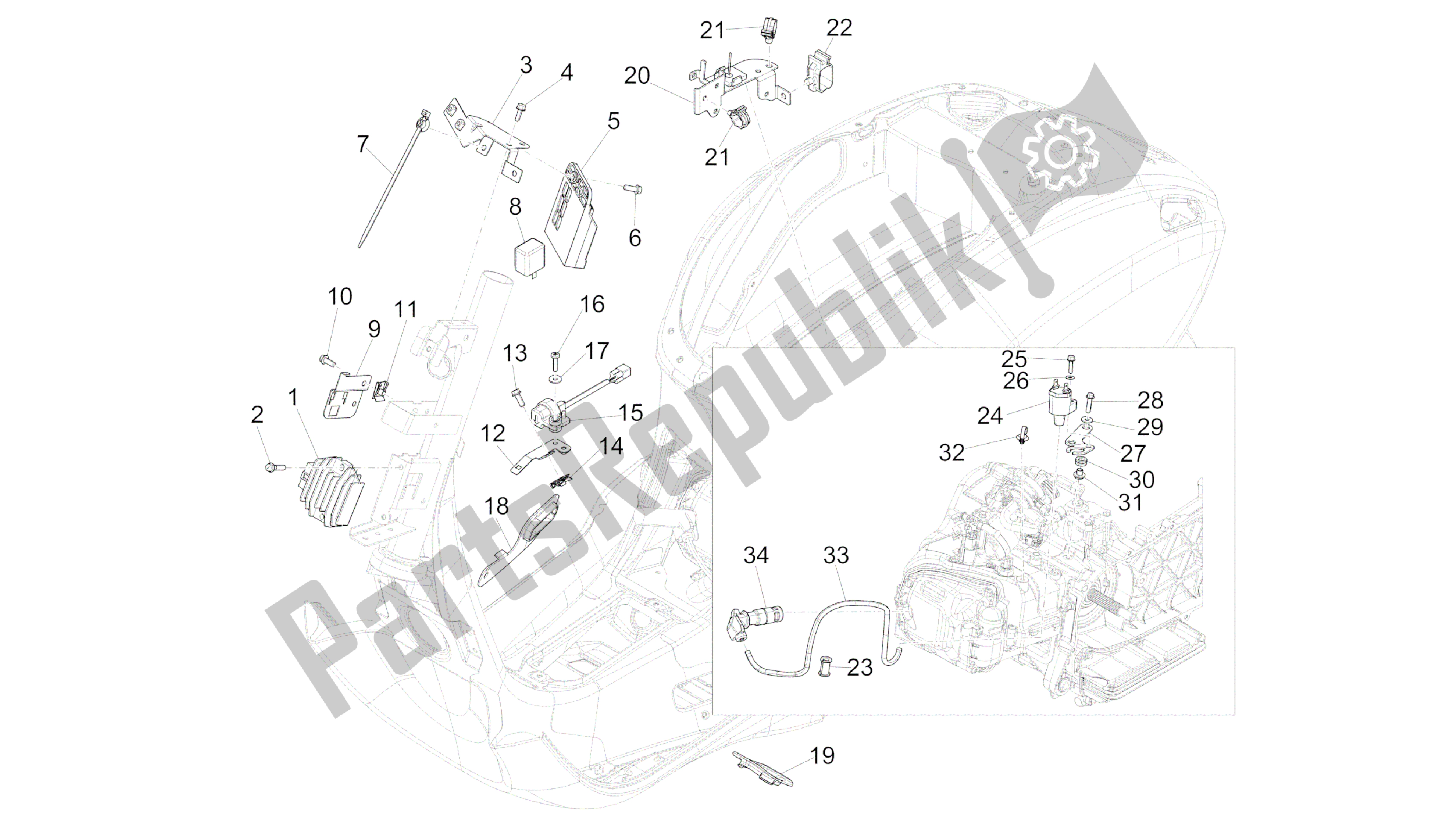 All parts for the Spanningsregelaar - Elektronische Besturingseenheden - Hs-bobine of the Vespa Primavera 150 2014
