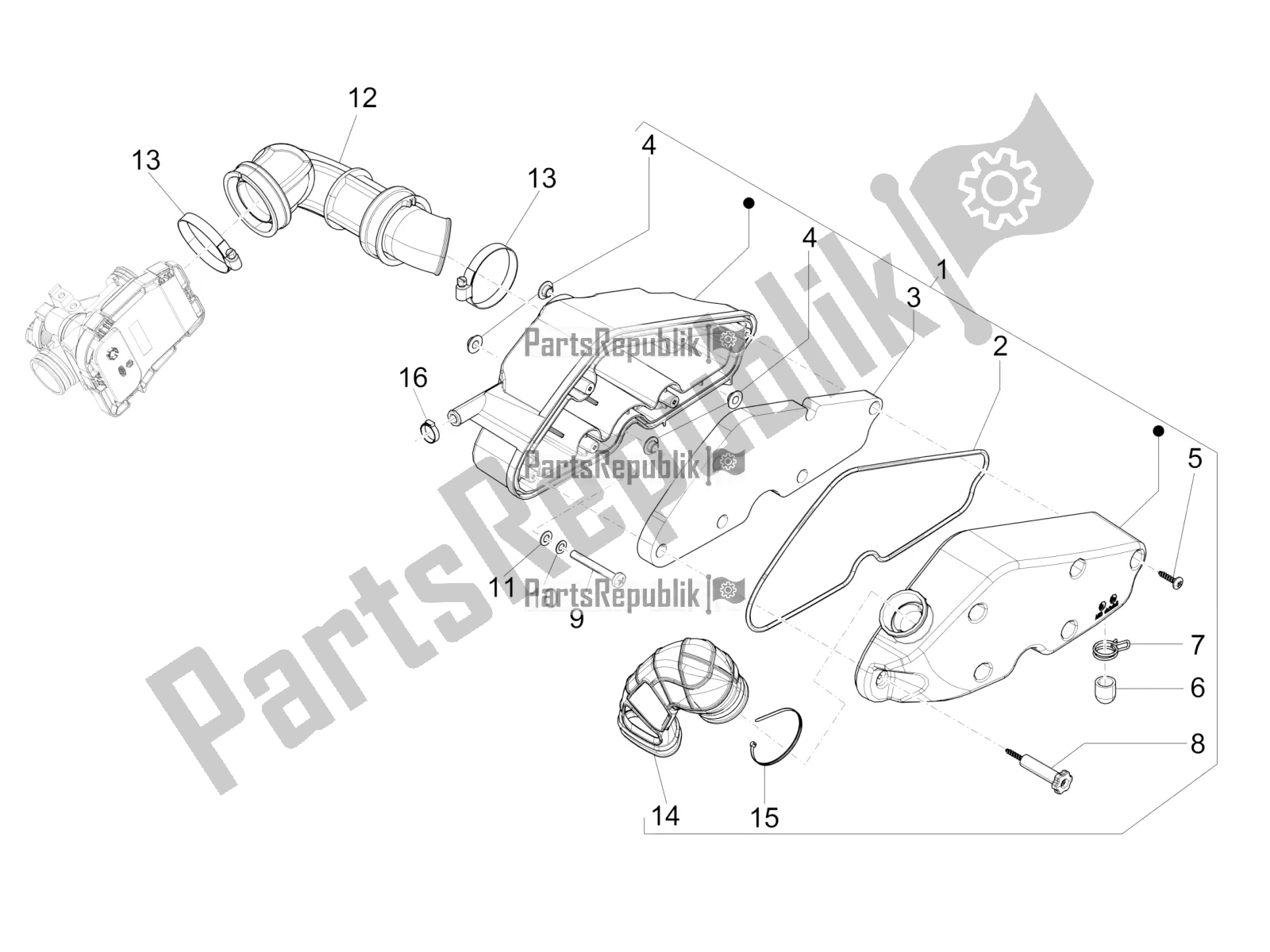 Toutes les pièces pour le Filtre à Air du Vespa 946 125 4 STR / Red 2016