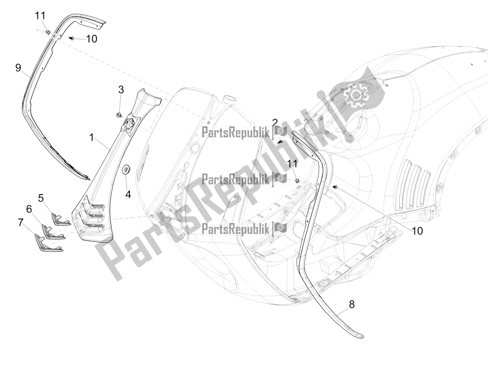 Wszystkie części do Os? Ona Przednia Vespa 946 125 4 STR / Red 2016
