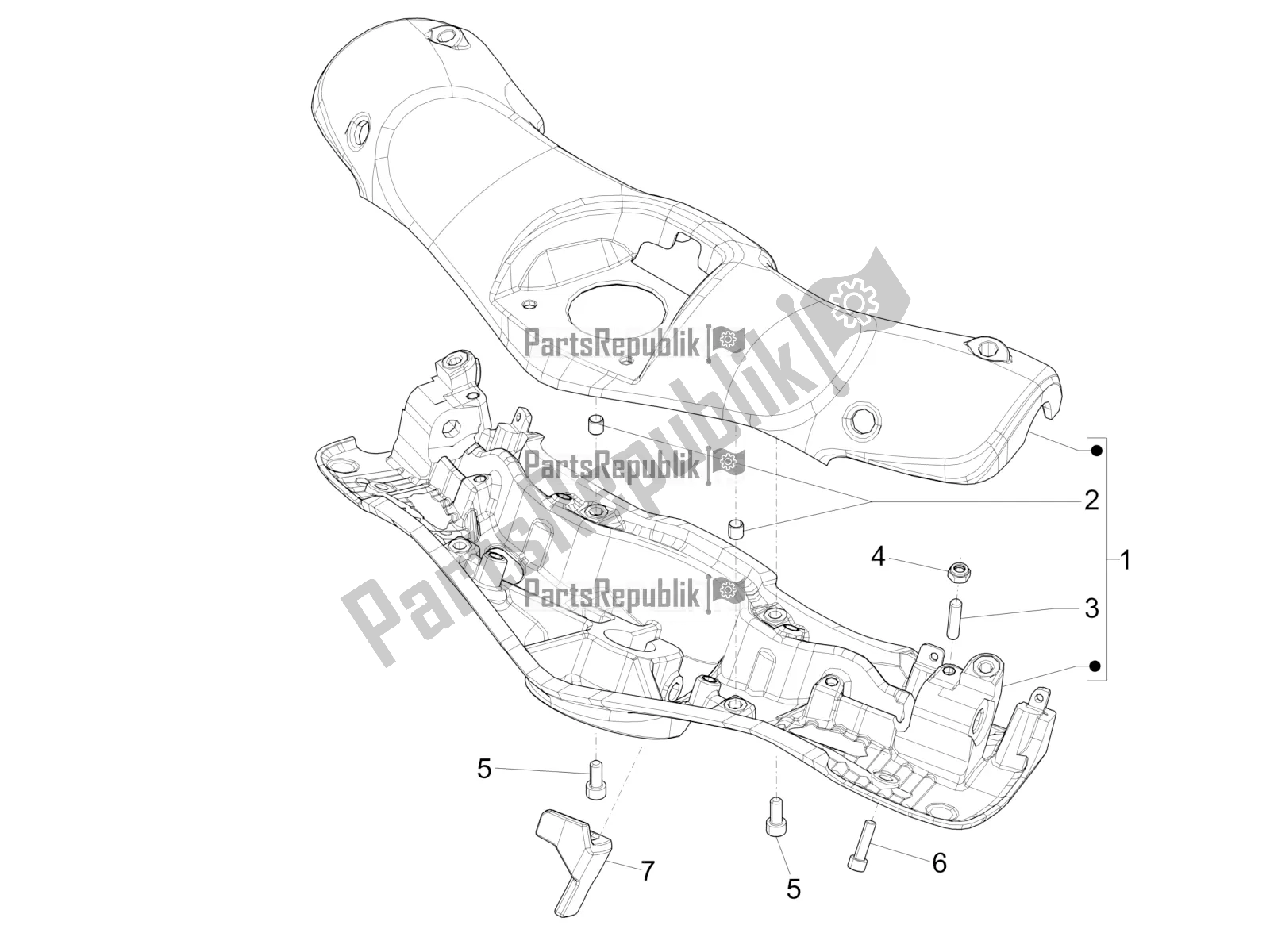 Toutes les pièces pour le Couvertures De Guidon du Vespa 946 125 4 STR / Red 2017