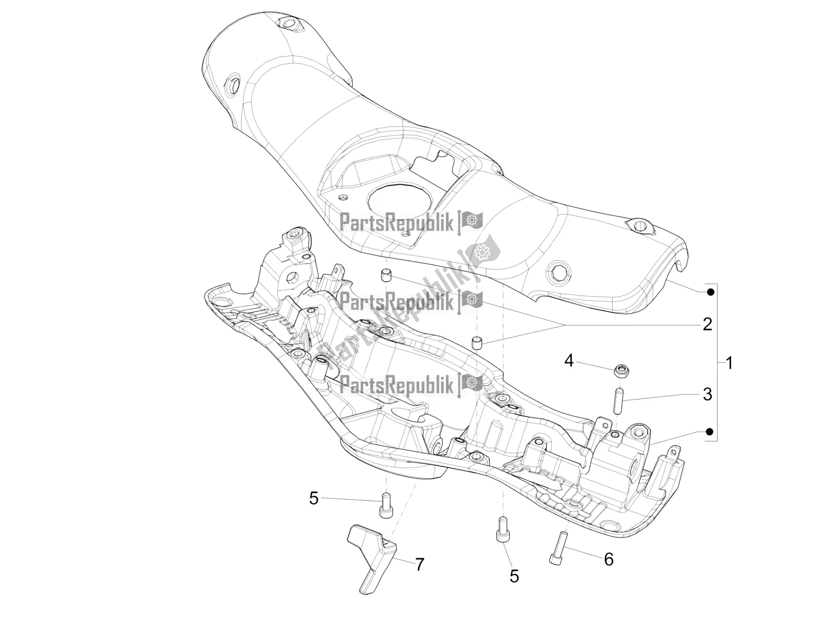 Toutes les pièces pour le Couvertures De Guidon du Vespa 946 125 4 STR / Red 2018