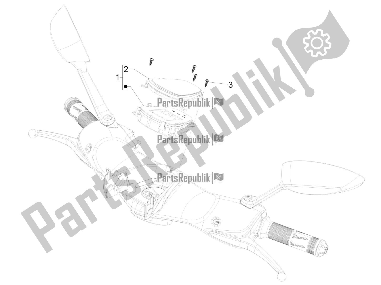 Wszystkie części do Kombinacja Mierników - Cruscotto Vespa 946 125 4 STR / Red 2019