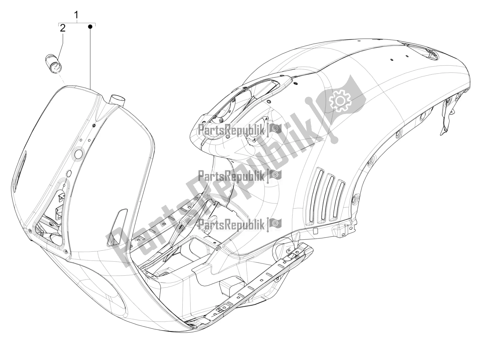 Toutes les pièces pour le Cadre / Carrosserie du Vespa 946 125 4 STR / Red 2020