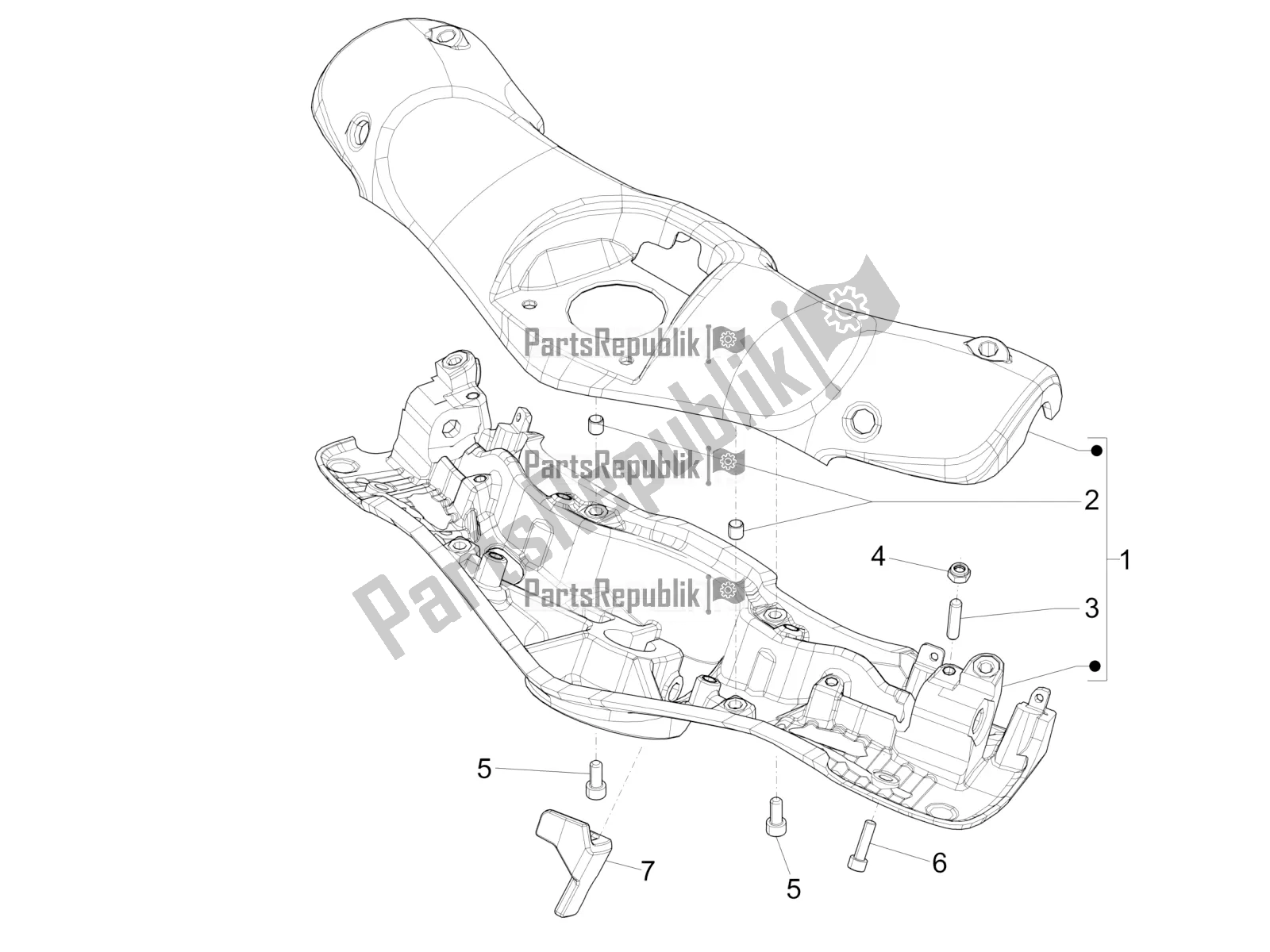 All parts for the Handlebars Coverages of the Vespa 946 125 4 STR / Red 2020