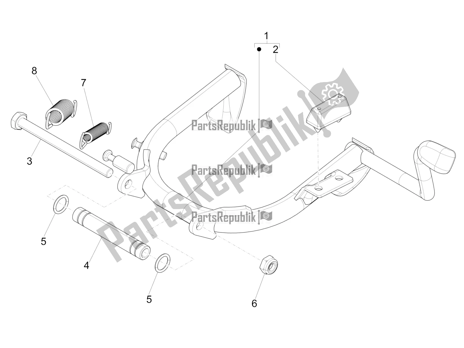 All parts for the Stand/s of the Vespa 946 125 4 STR / Red 2020