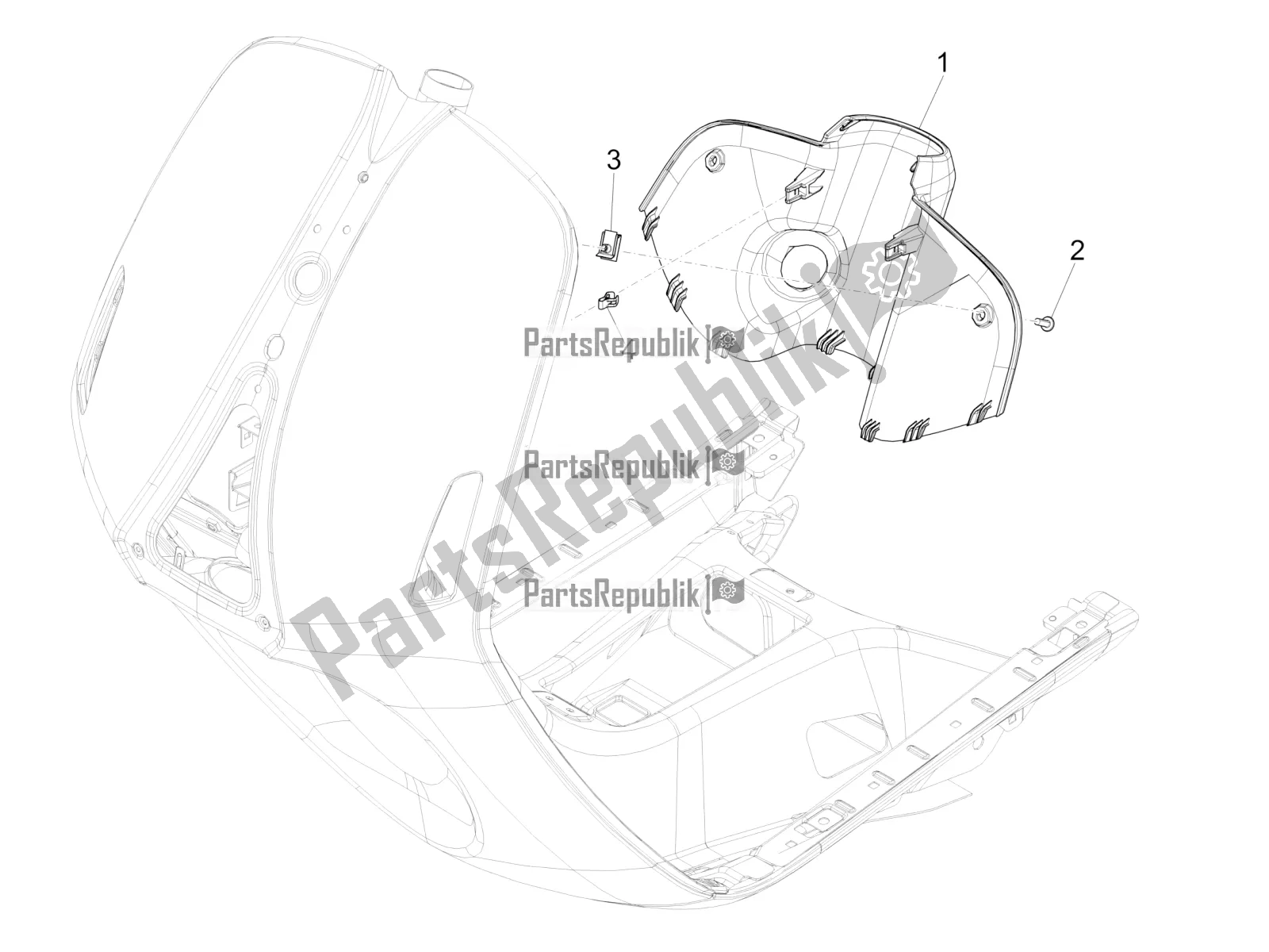 Todas las partes para Guantera Frontal - Panel De Rodilleras de Vespa 946 125 4 STR / Red 2021