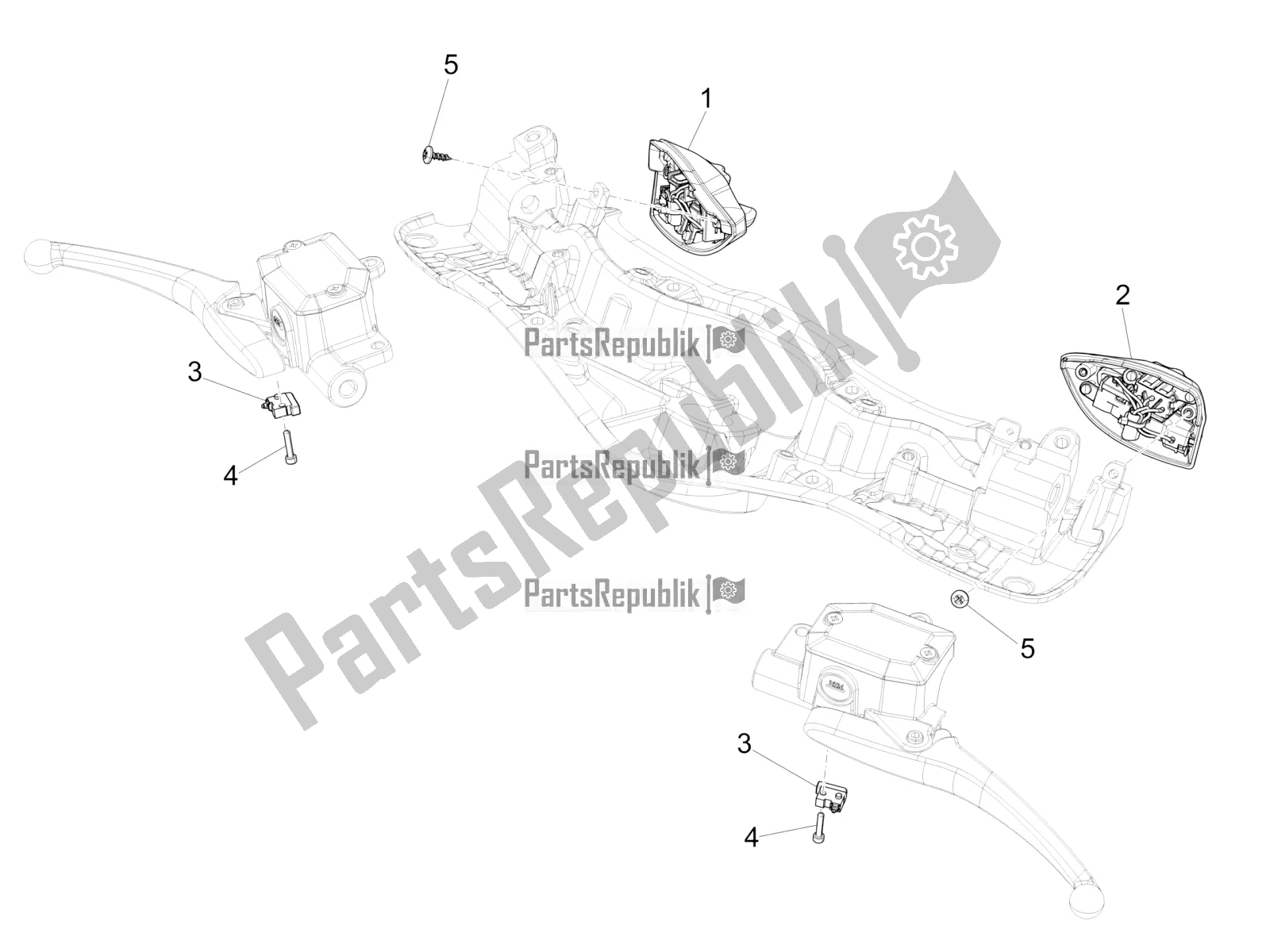 Toutes les pièces pour le Sélecteurs - Interrupteurs - Boutons du Vespa 946 125 4 STR / Red 2021