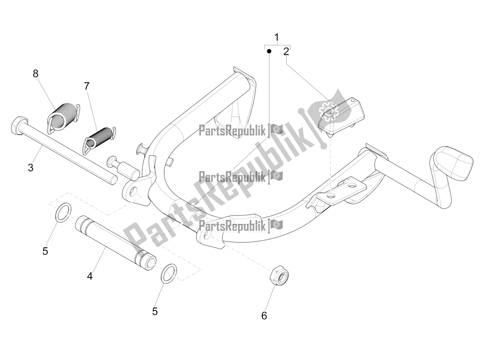 All parts for the Stand/s of the Vespa 946 125 4 STR / Red 2021