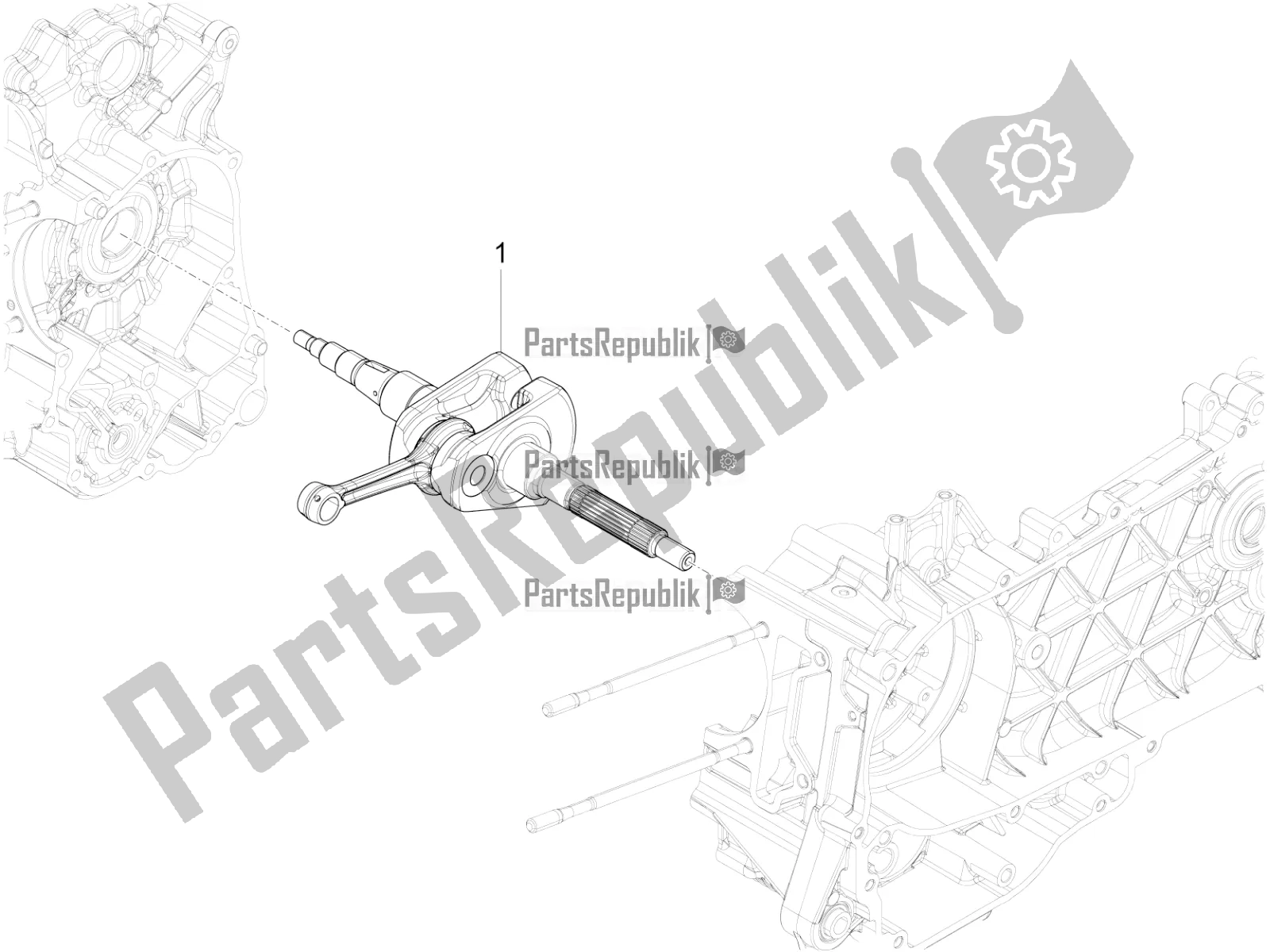All parts for the Crankshaft of the Vespa 946 125 4 STR / Red 2022