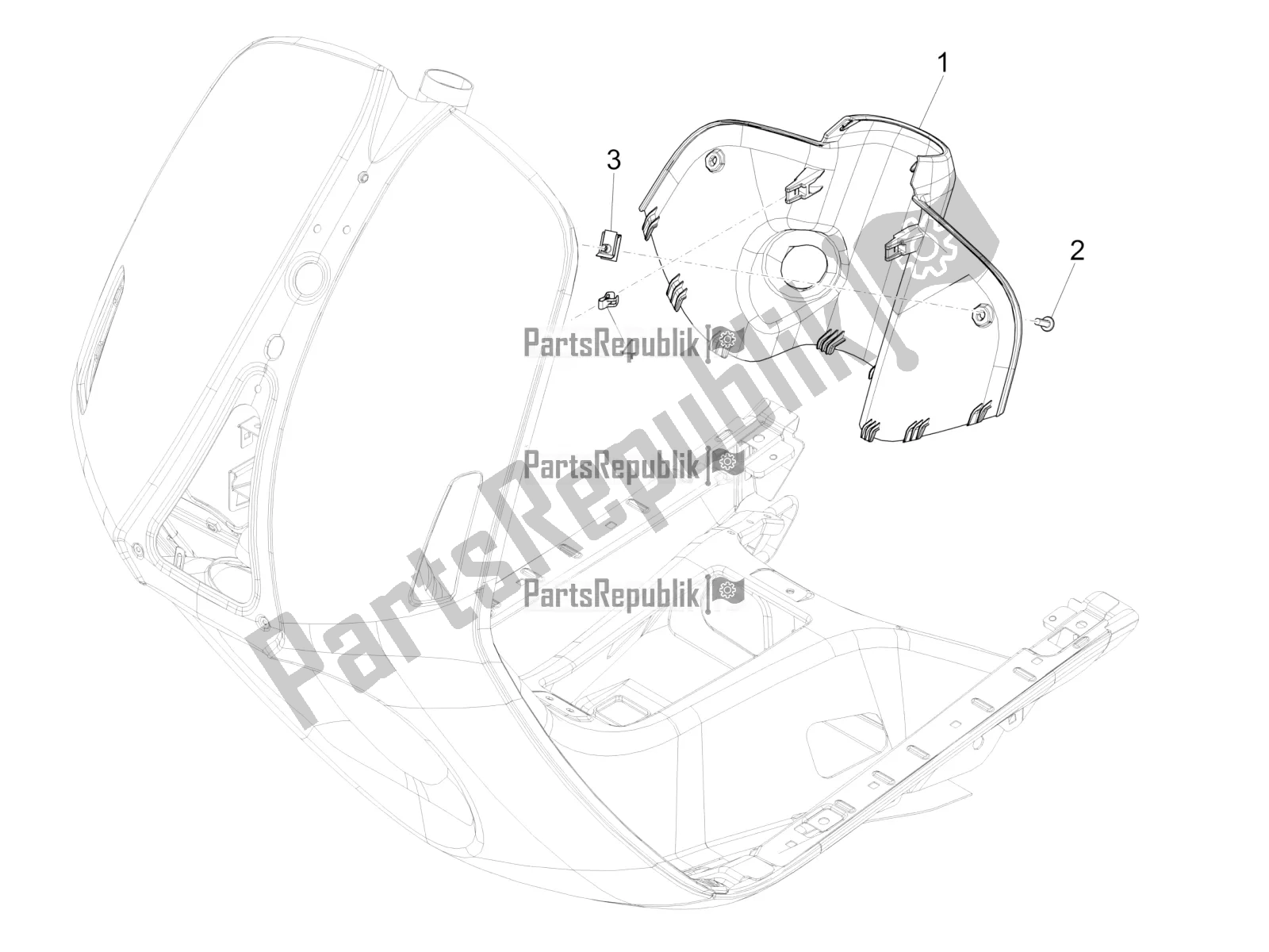 Todas las partes para Guantera Frontal - Panel De Rodilleras de Vespa 946 125 4 STR / Red 2022