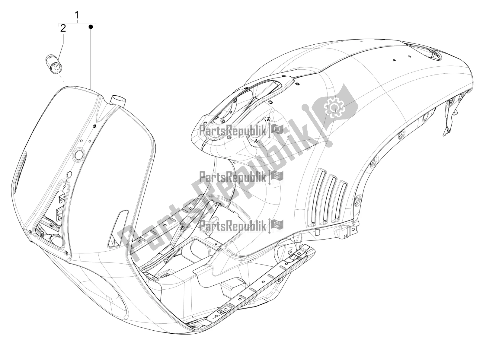 All parts for the Frame/bodywork of the Vespa 946 125 4T 3V ABS 2016