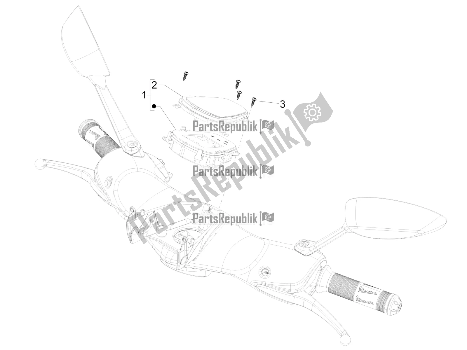 Tutte le parti per il Combinazione Metro - Cruscotto del Vespa 946 125 4T 3V ABS 2016