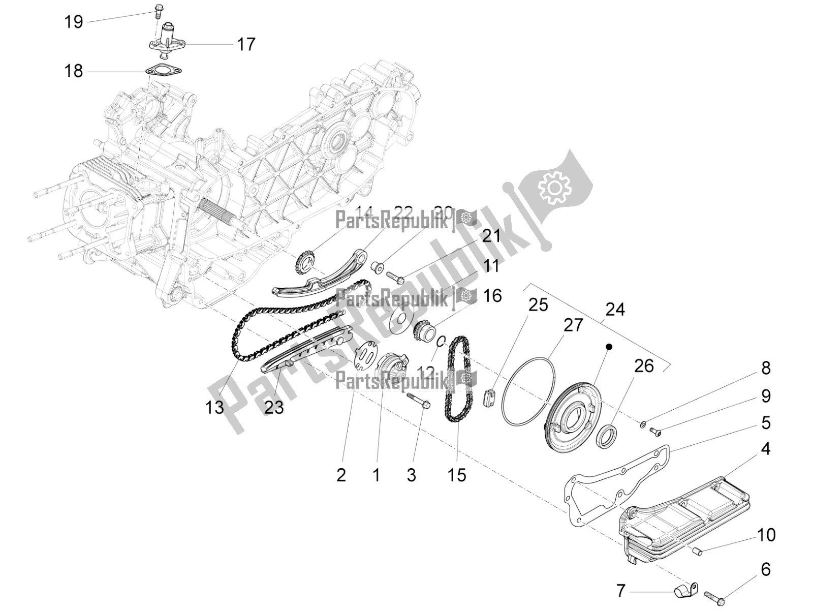 Wszystkie części do Pompa Olejowa Vespa 946 125 4T 3V ABS 2016