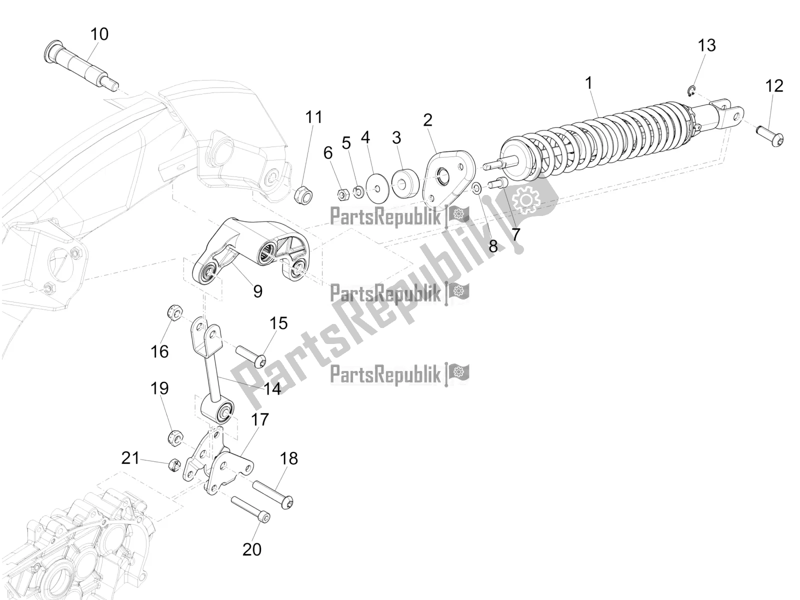 Toutes les pièces pour le Suspension Arrière - Amortisseur / S du Vespa 946 125 4T 3V ABS 2016