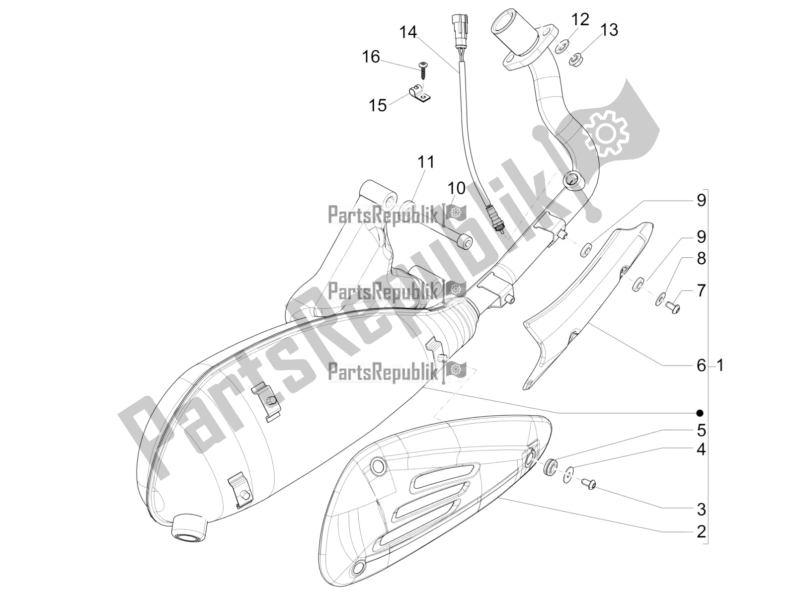 Toutes les pièces pour le Silencieux du Vespa 946 125 4T 3V ABS 2016