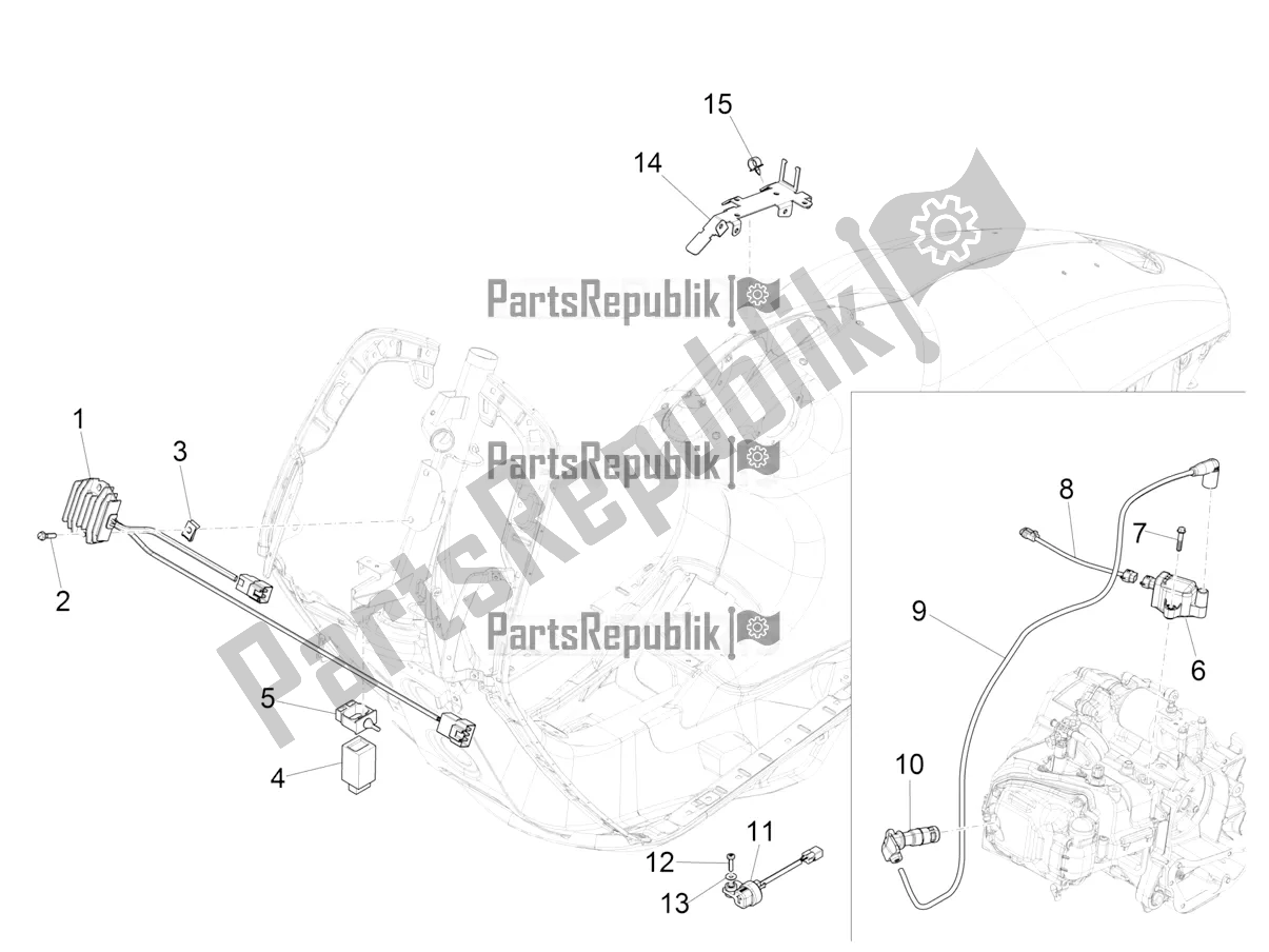 Toutes les pièces pour le Régulateurs De Tension - Unités De Commande électronique (ecu) - H. T. Bobine du Vespa 946 125 4T 3V ABS 2016