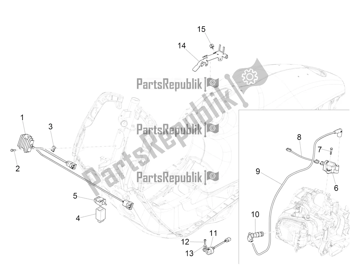 Tutte le parti per il Regolatori Di Tensione - Centraline Elettroniche (ecu) - H. T. Bobina del Vespa 946 125 4T 3V ABS 2017
