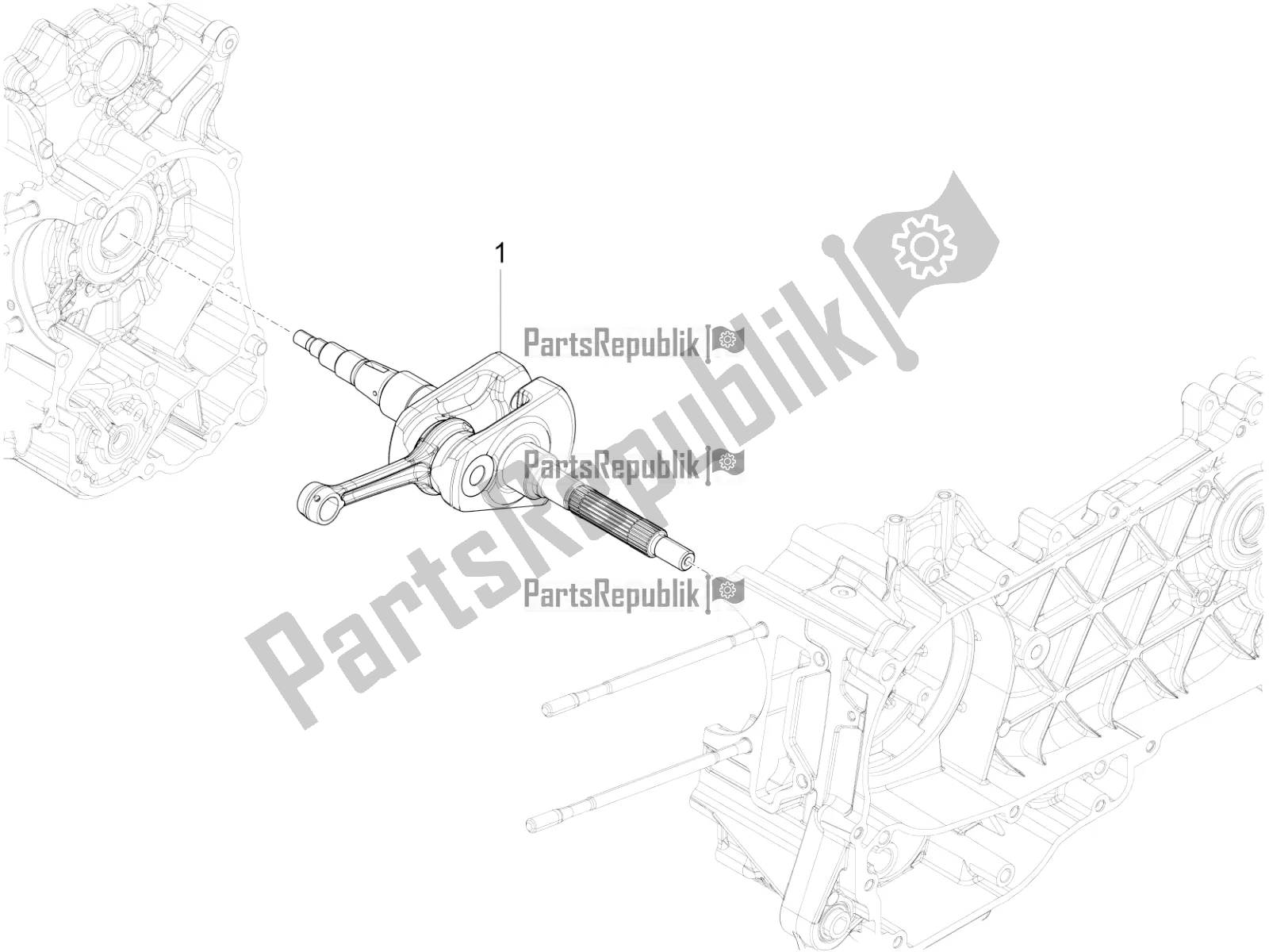 All parts for the Crankshaft of the Vespa 946 125 4T 3V ABS 2018