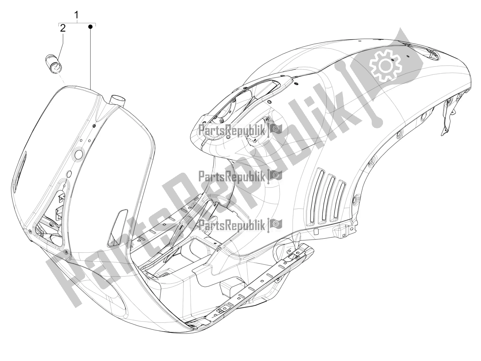 All parts for the Frame/bodywork of the Vespa 946 125 4T 3V ABS 2018