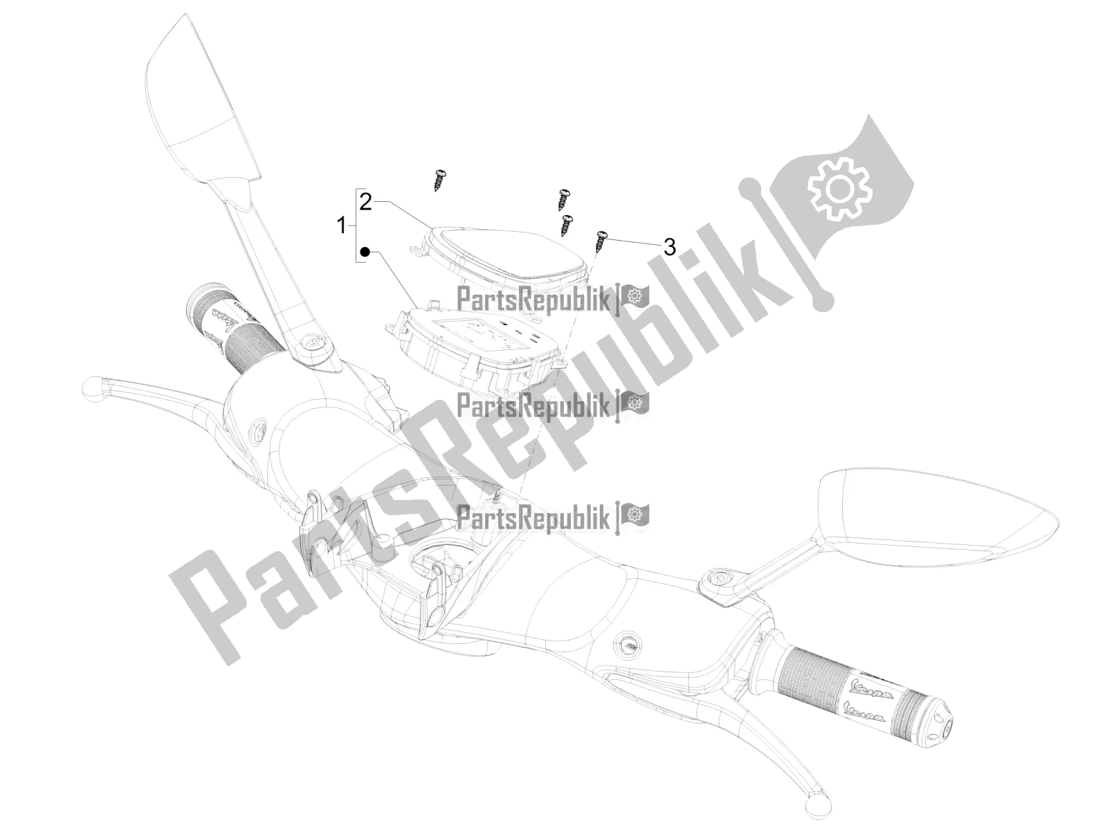 All parts for the Meter Combination - Cruscotto of the Vespa 946 125 4T 3V ABS 2018