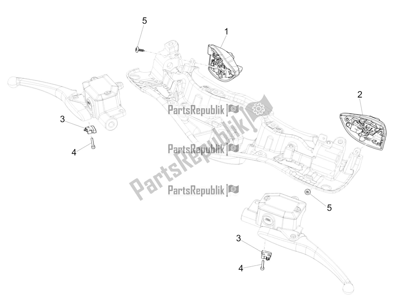 Toutes les pièces pour le Sélecteurs - Interrupteurs - Boutons du Vespa 946 125 4T 3V ABS 2018