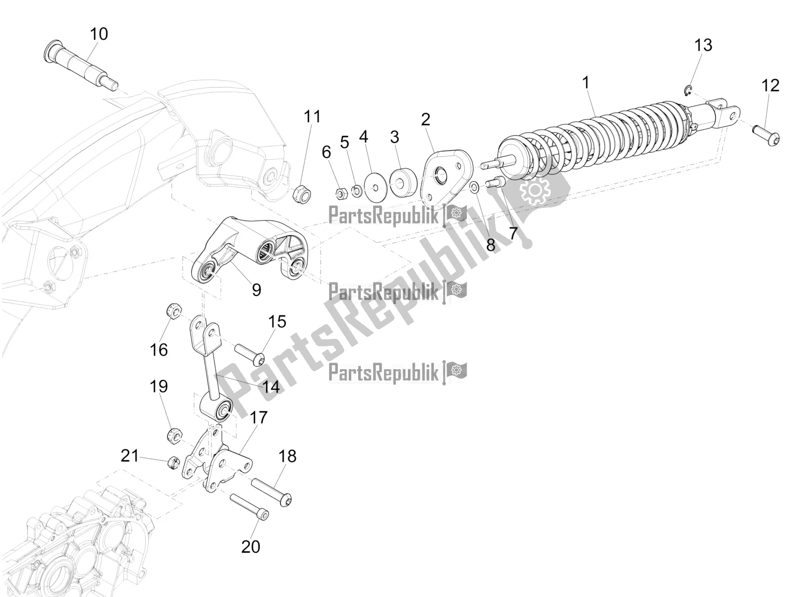 All parts for the Rear Suspension - Shock Absorber/s of the Vespa 946 125 4T 3V ABS-Armani 2016