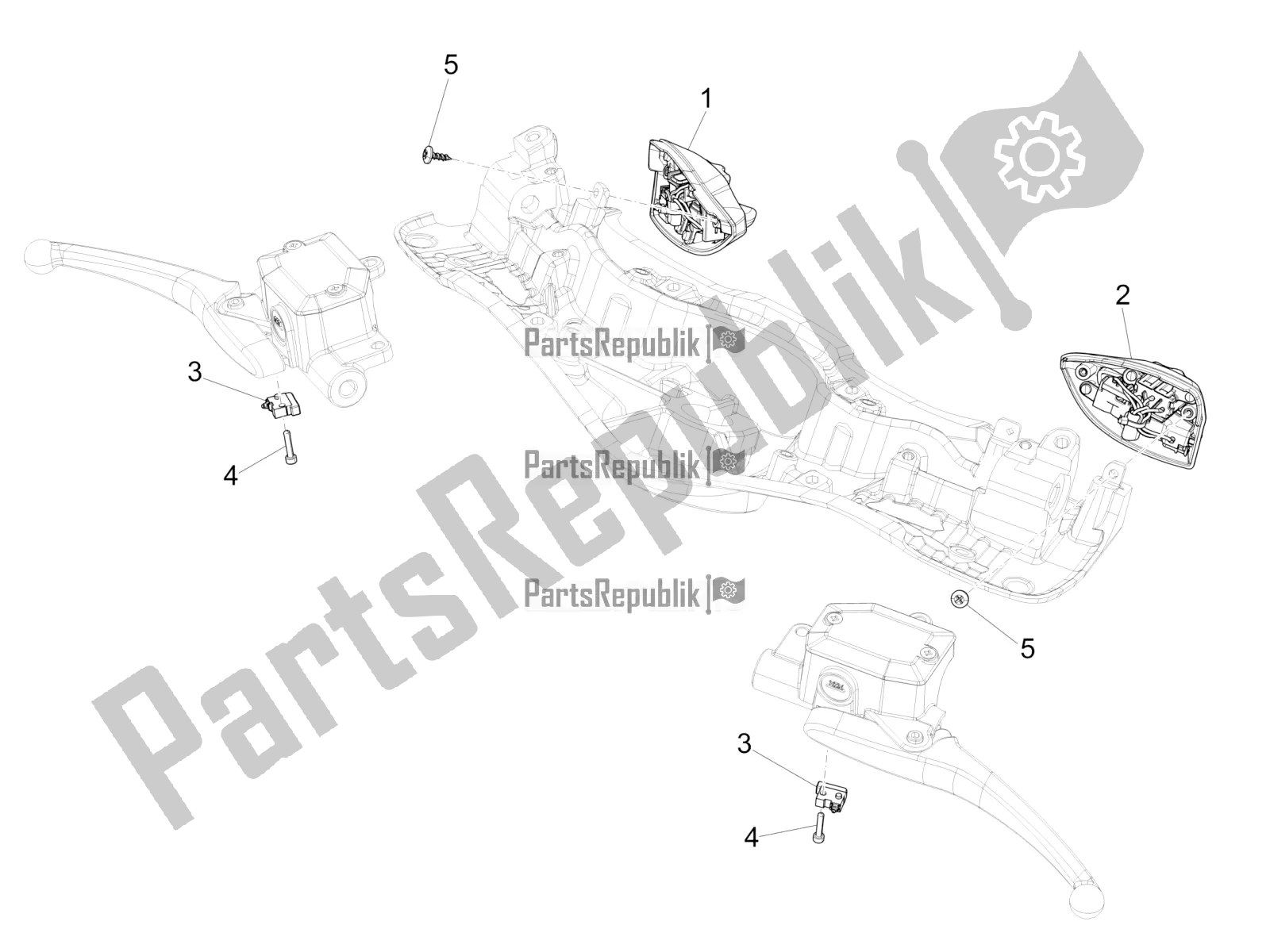 Toutes les pièces pour le Sélecteurs - Interrupteurs - Boutons du Vespa 946 125 4T 3V ABS-Armani 2016