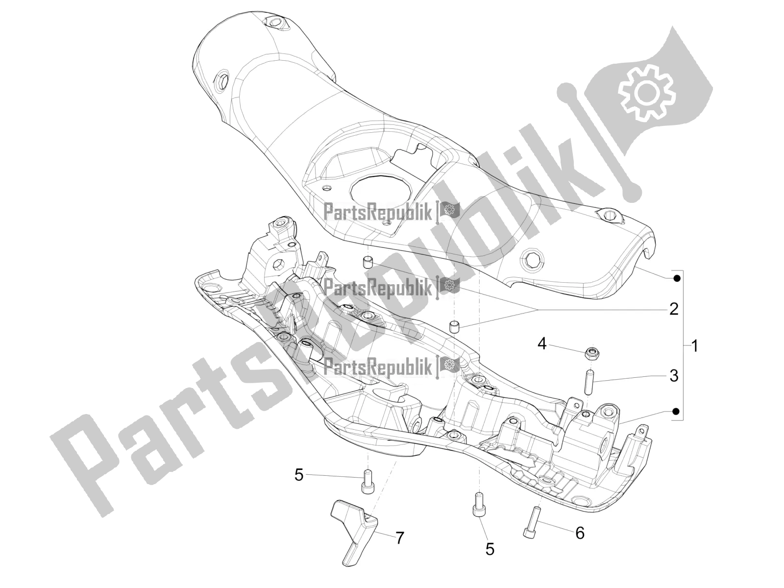 All parts for the Handlebars Coverages of the Vespa 946 125 4T 3V ABS-Armani 2017
